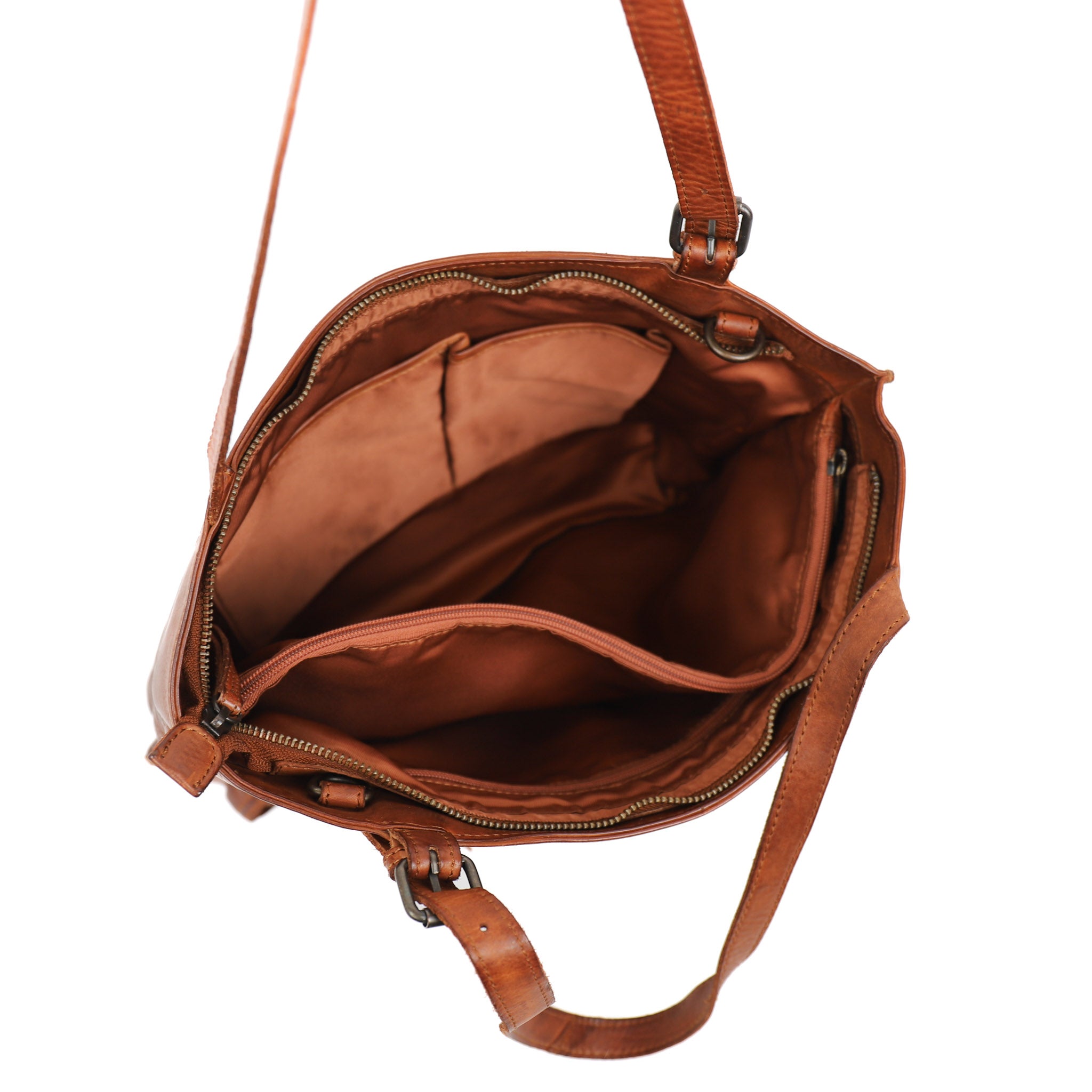Hand/shoulder bag 'Yvonne' cognac