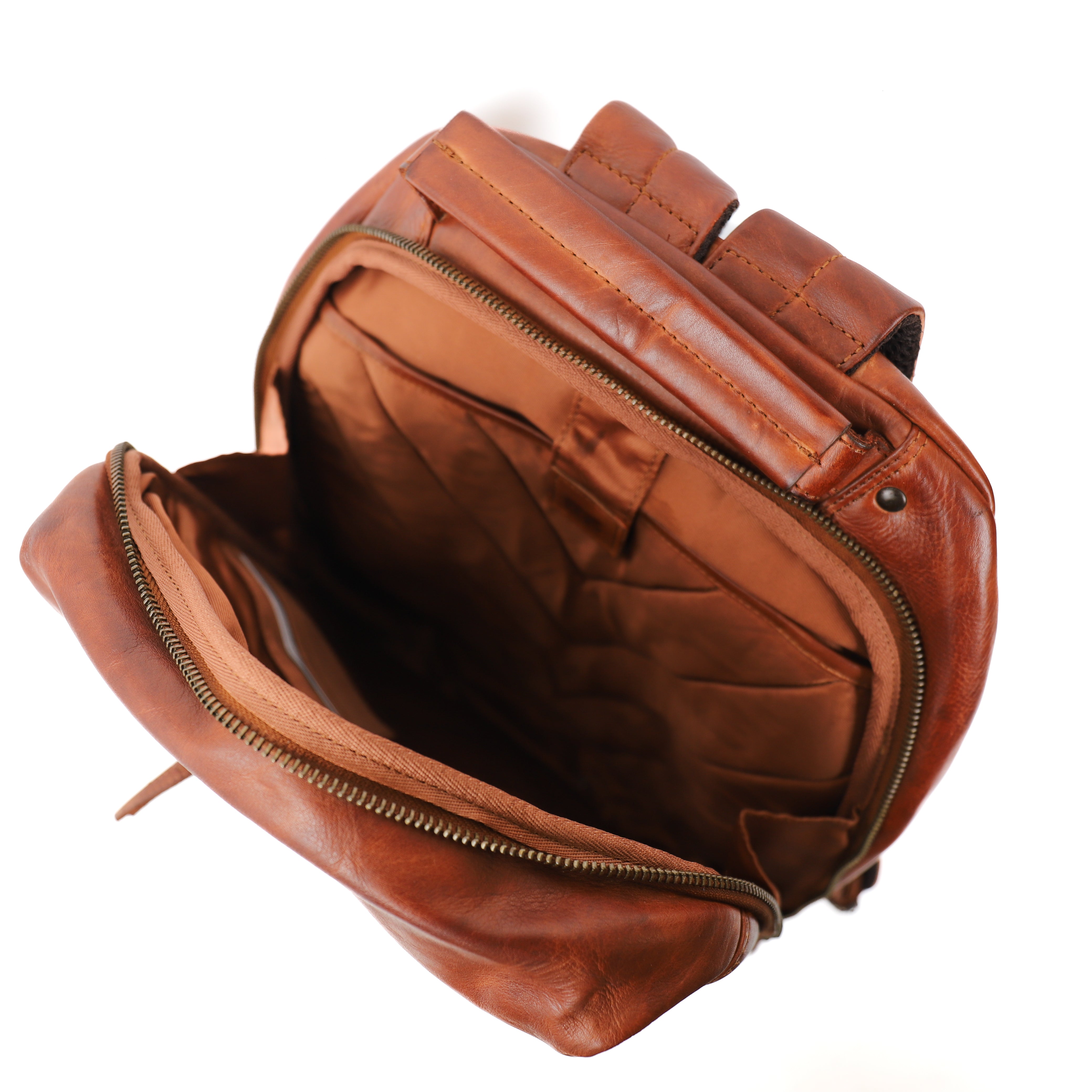 Laptop backpack 'Mathijs' cognac