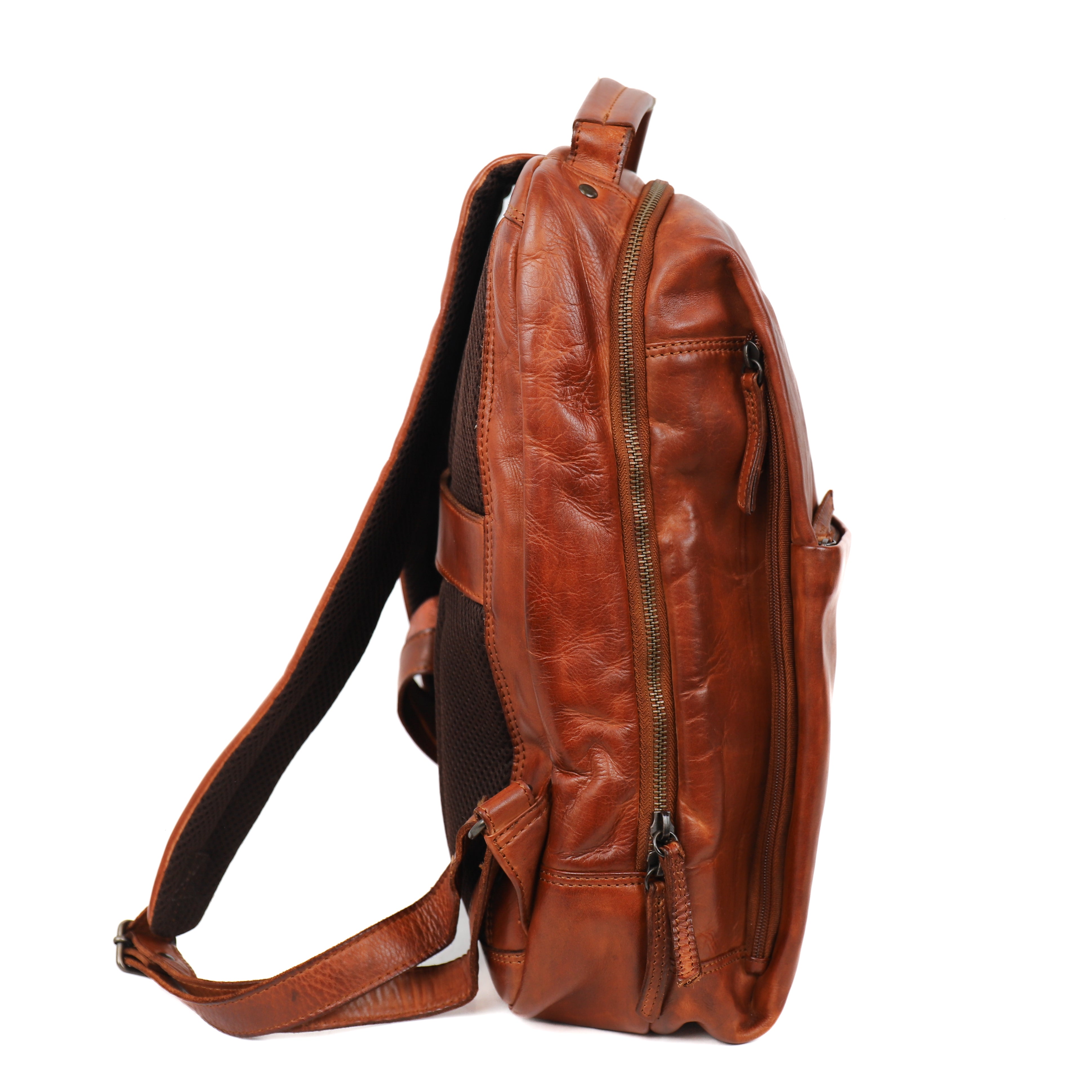 Laptop backpack 'Mathijs' cognac