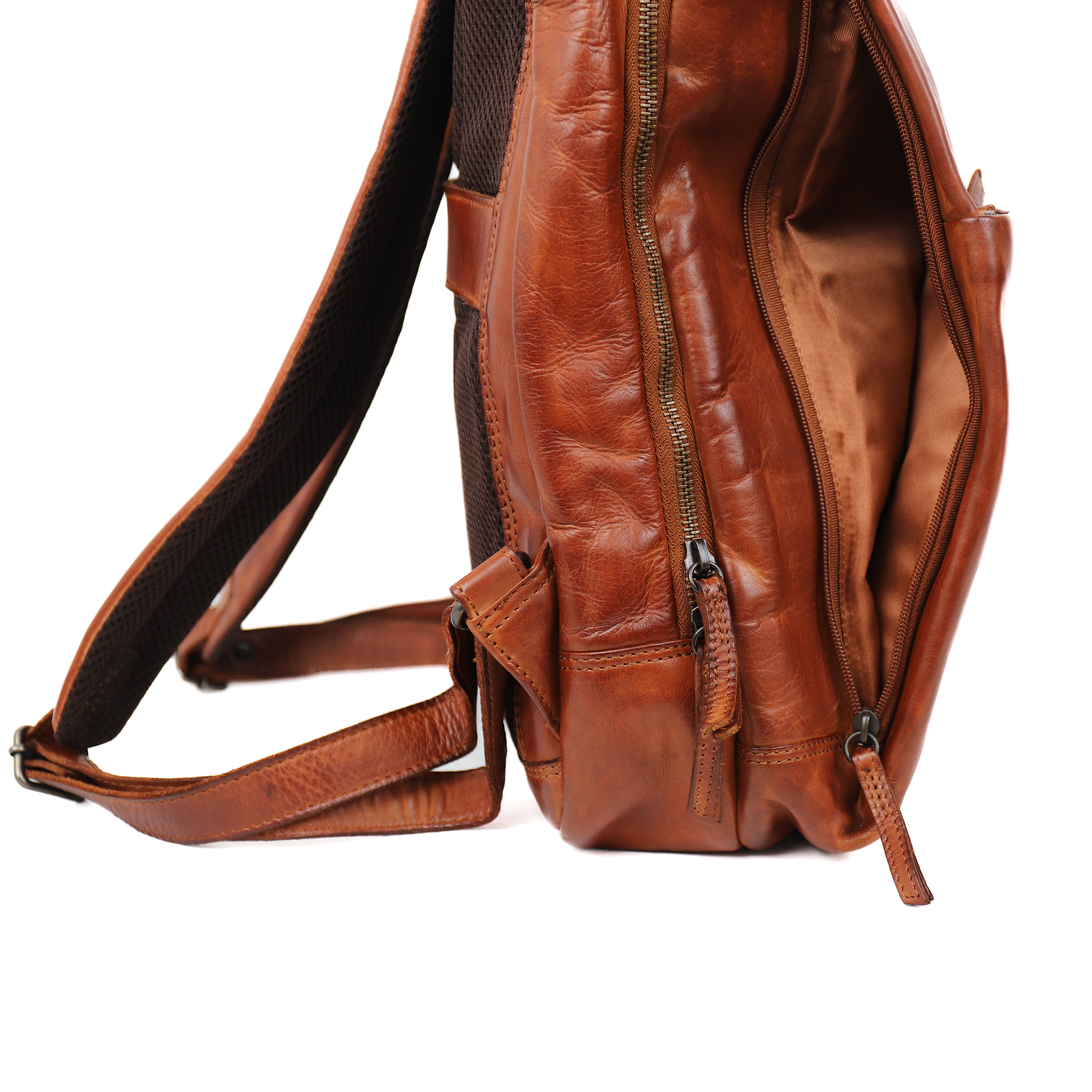 Laptop backpack 'Mathijs' cognac