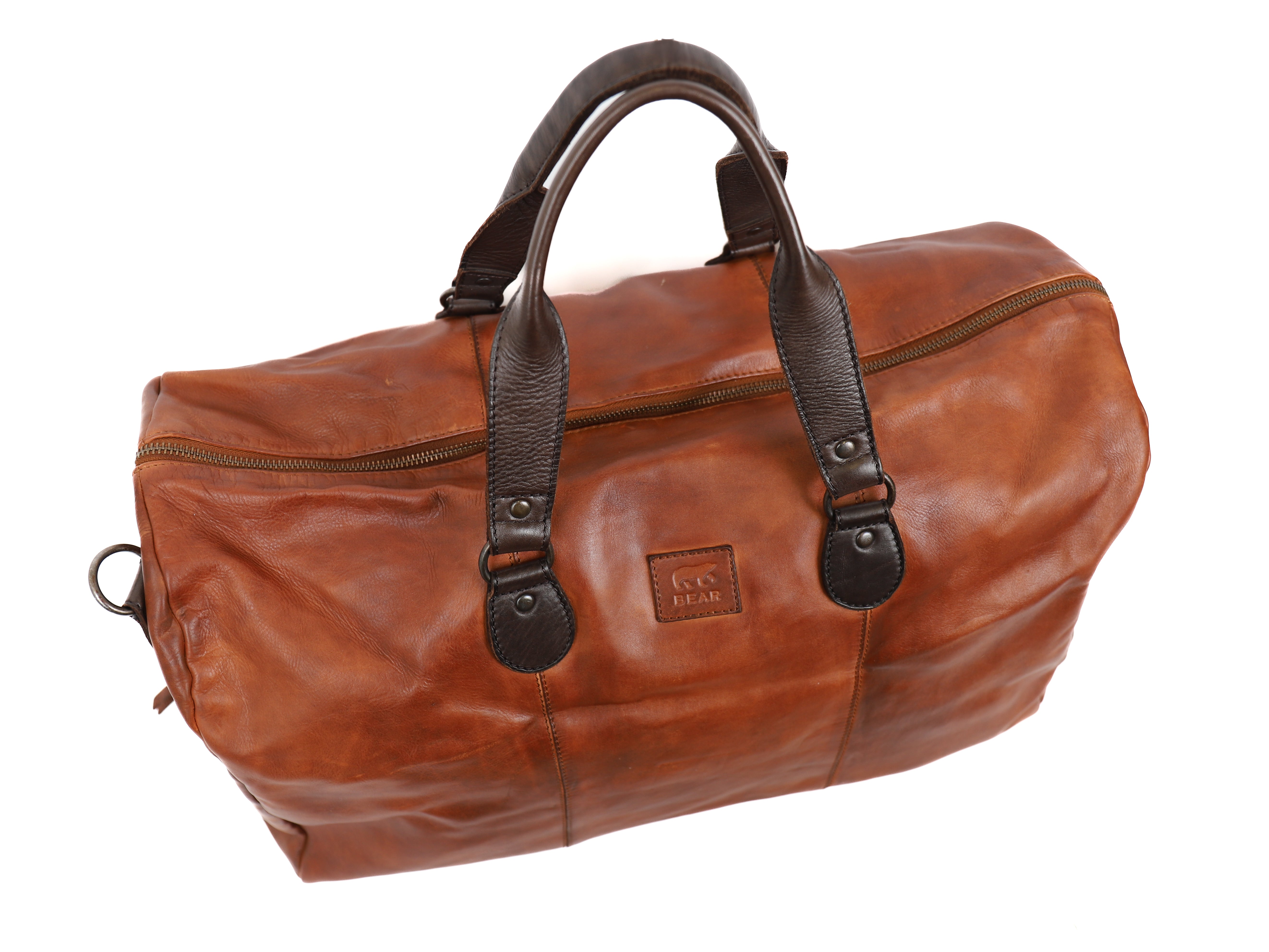 Weekendtas 'Lucien' cognac/bruin