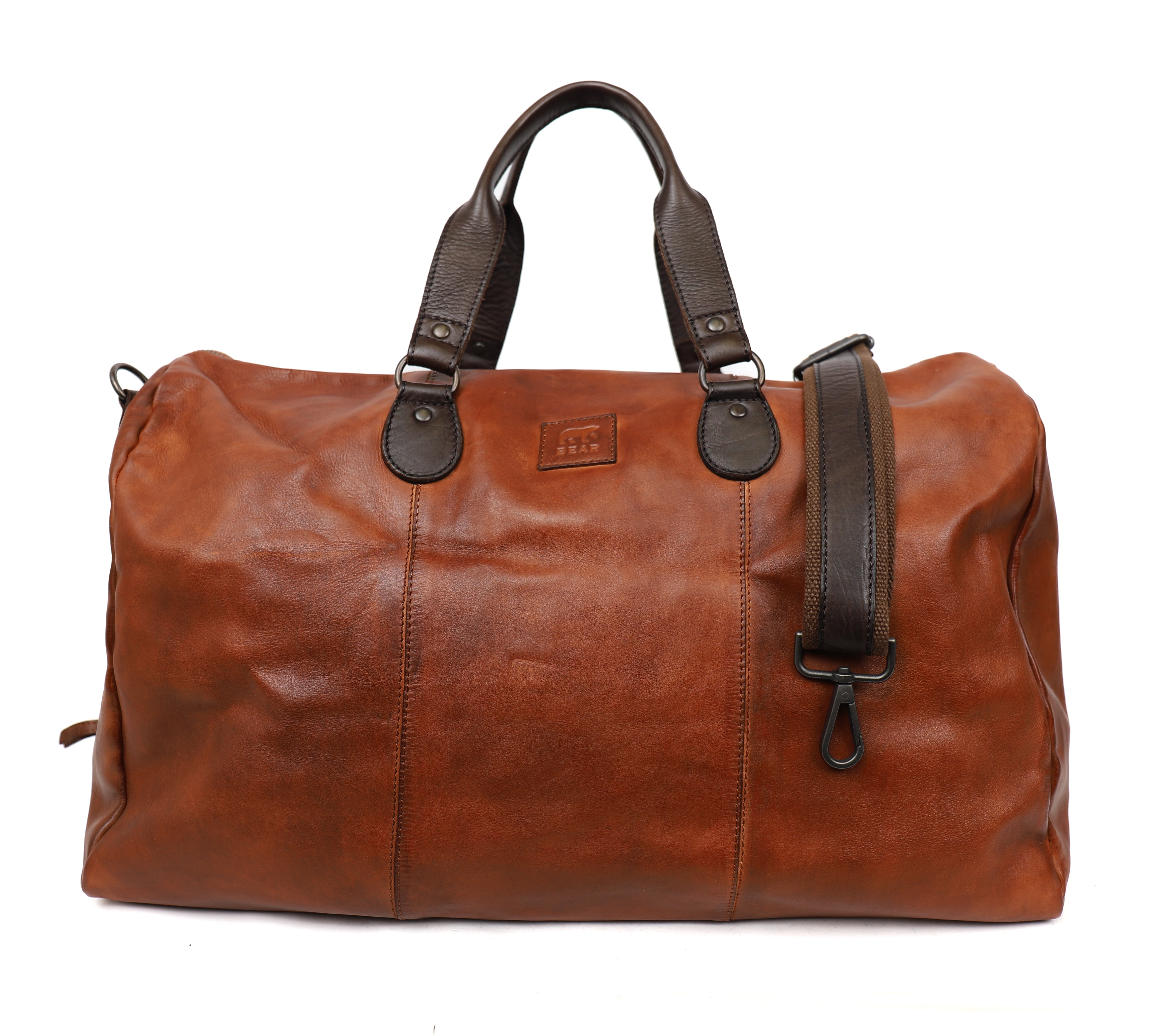 Weekendtas 'Lucien' cognac/bruin
