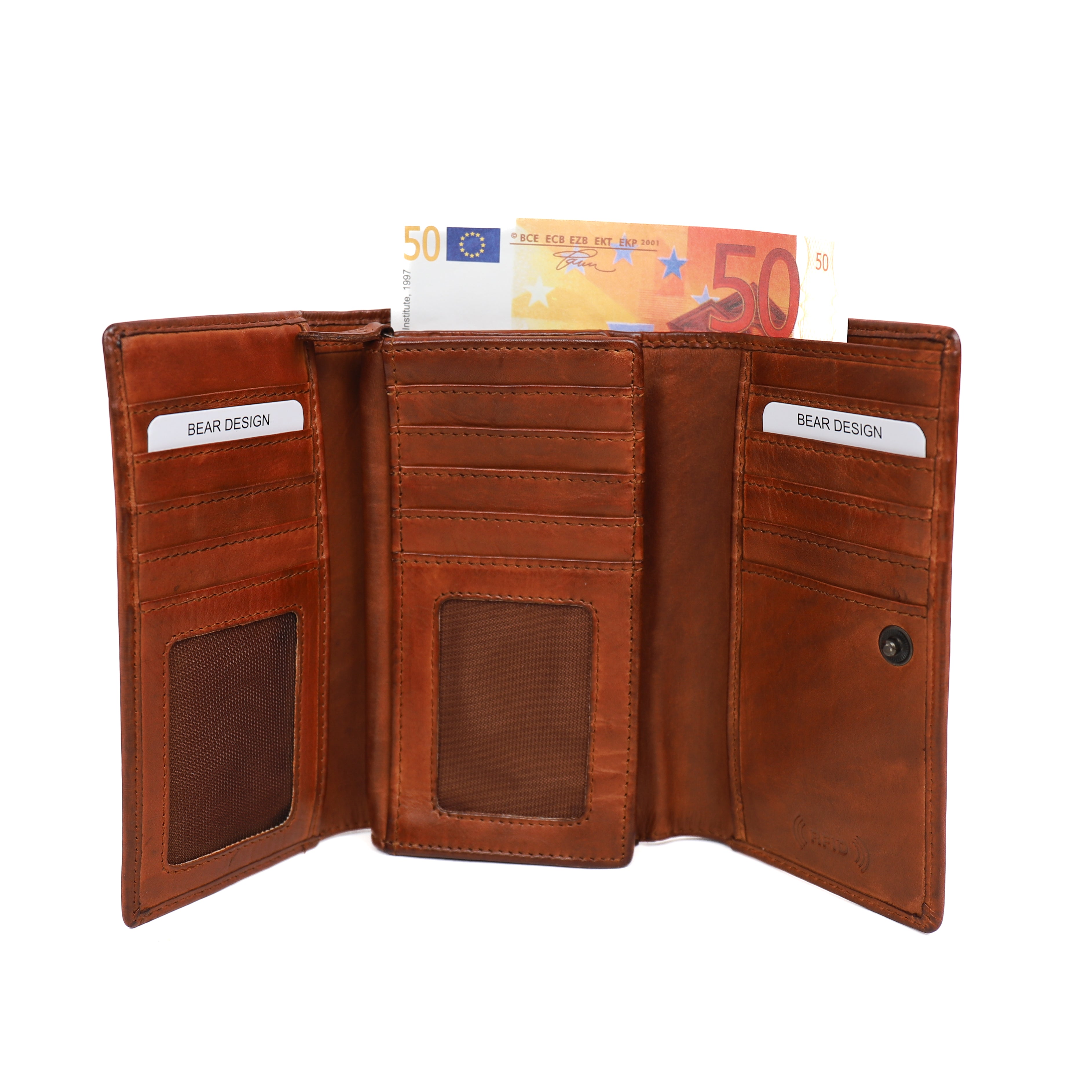 Wrap wallet 'Marit' cognac