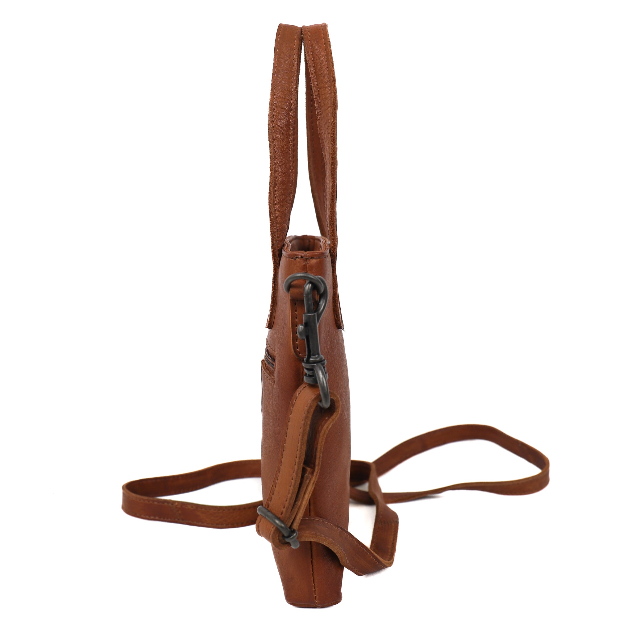 Klein hand-/schoudertasje 'Bella' cognac