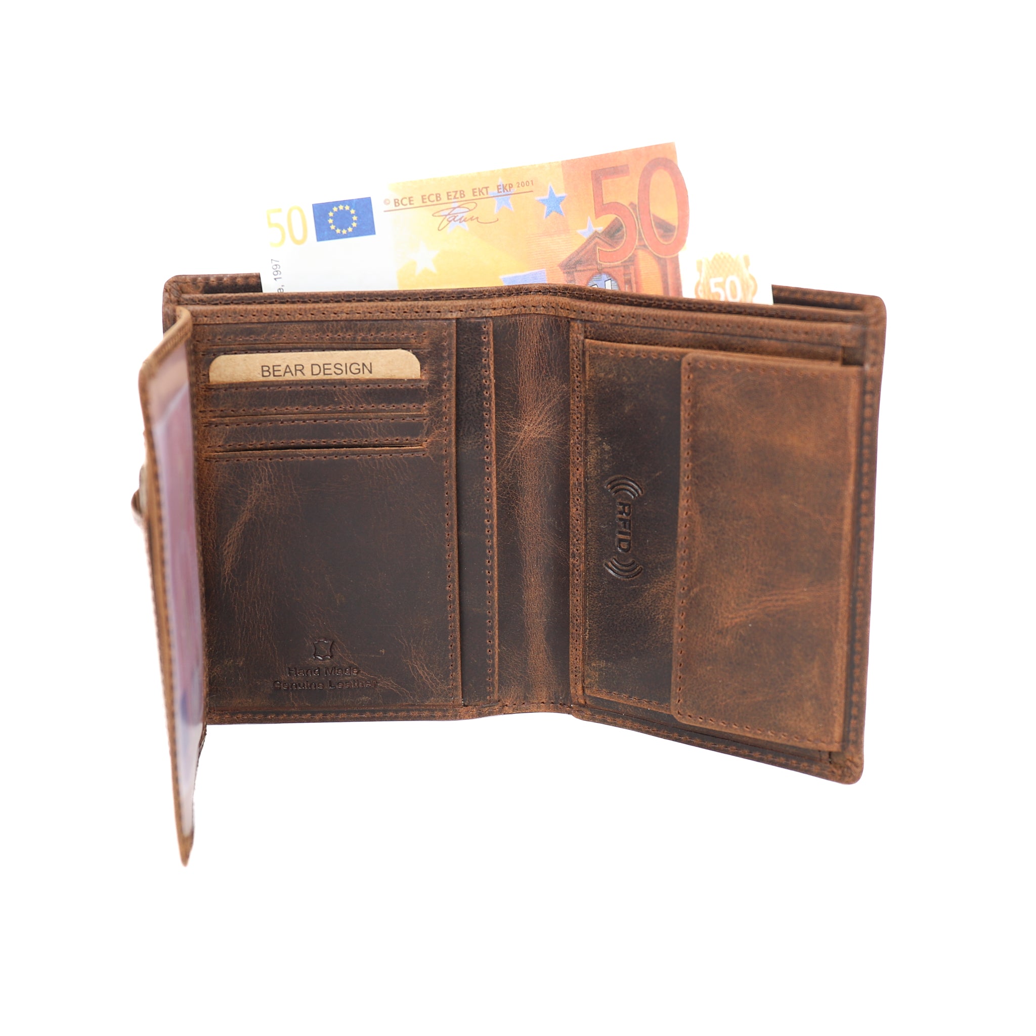 High billfold 'Iwan' vintage brown