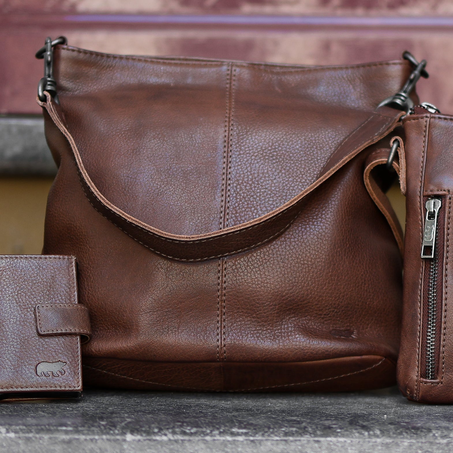 Pouch bag 'Caprica' dark brown