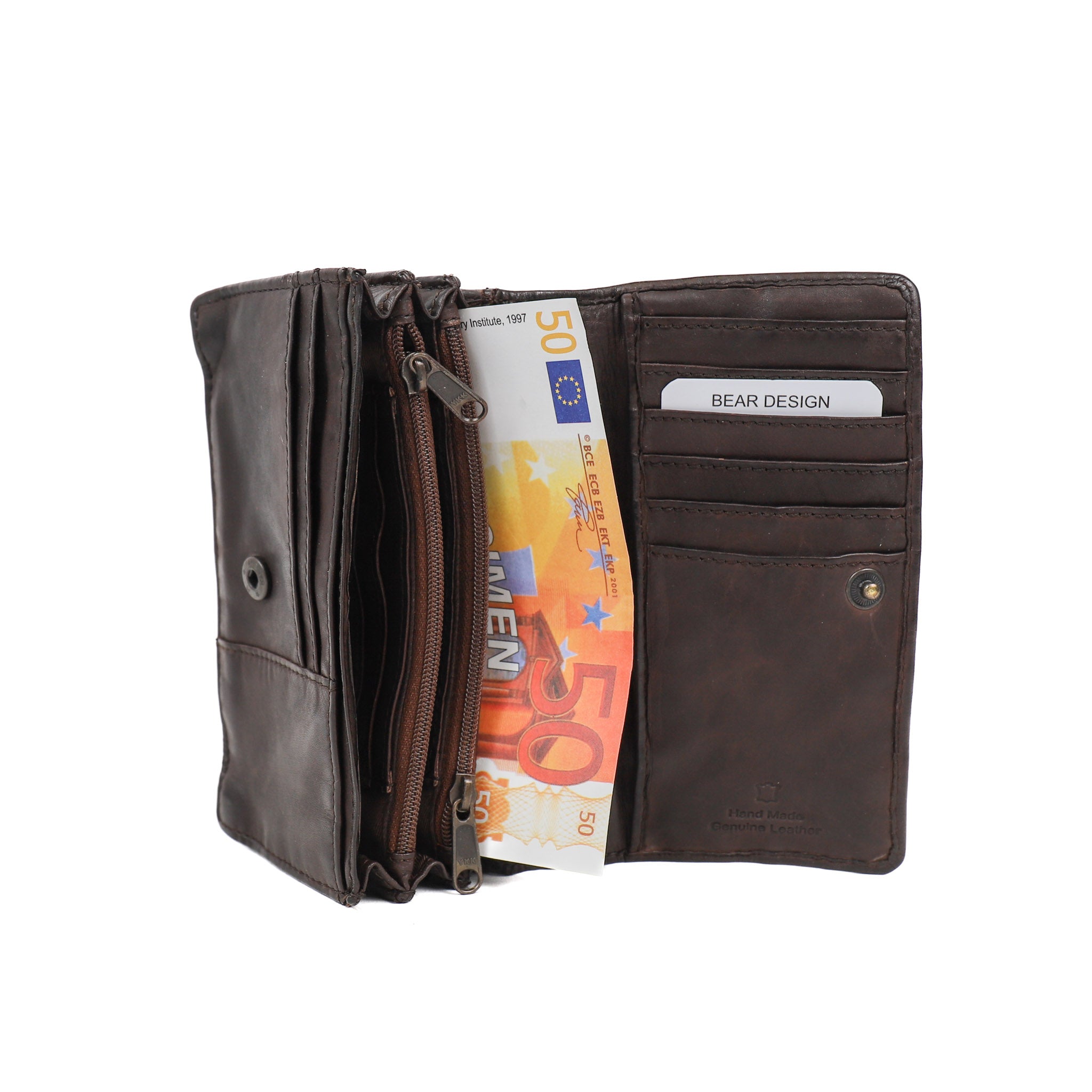 Overslag portemonnee 'Emma' donkerbruin