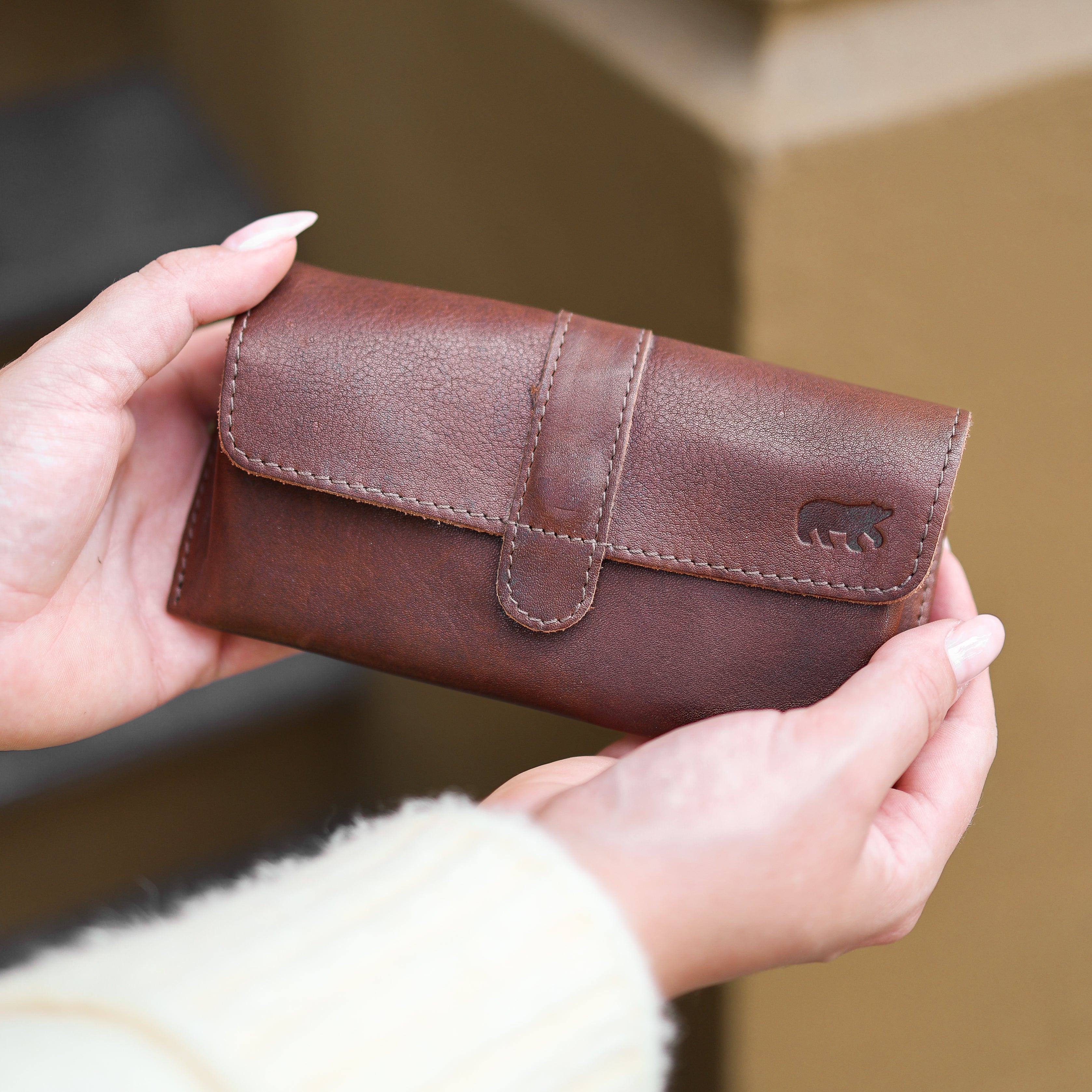 Glasses case 'Weta' dark brown