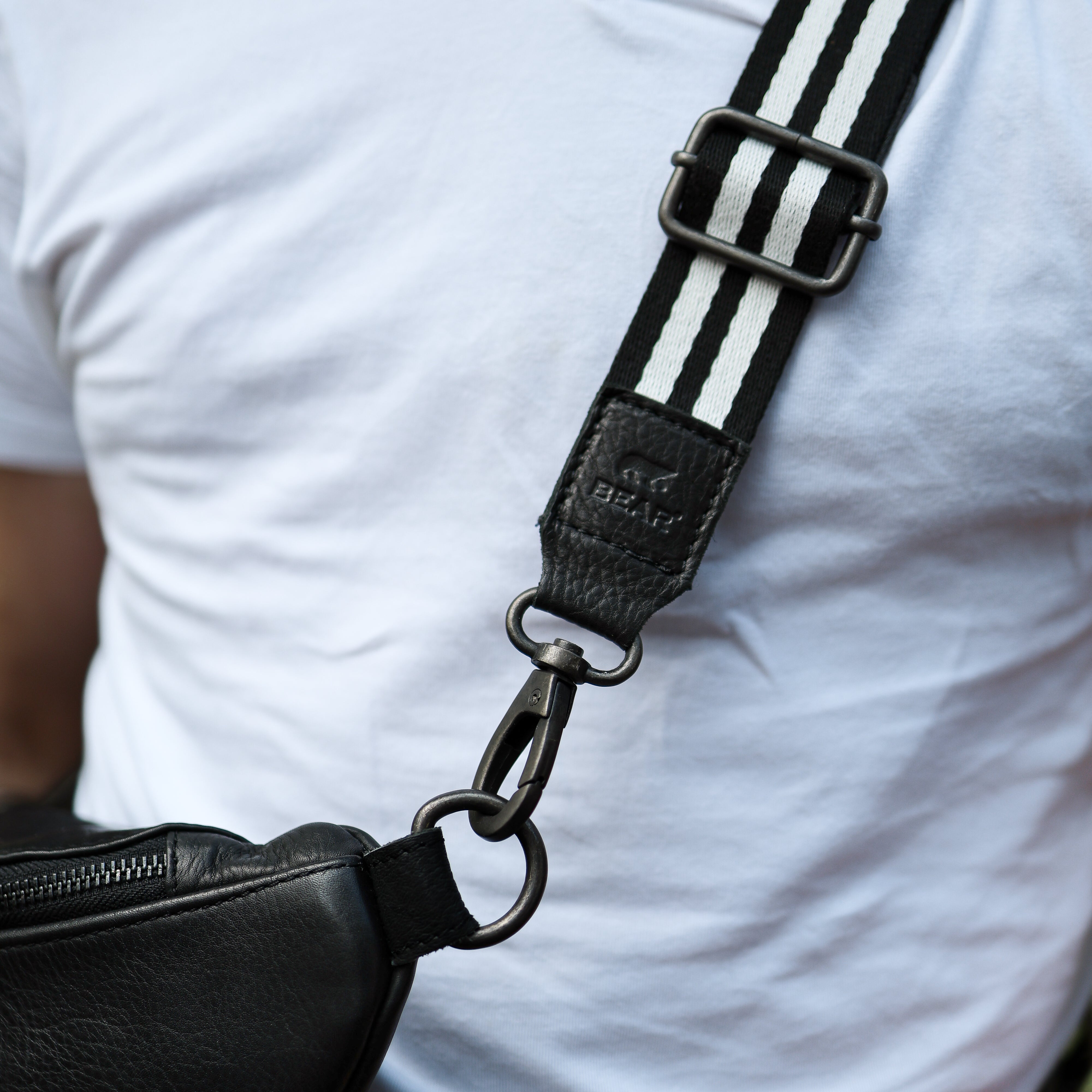 Bag strap 'Puck' zwart/wit