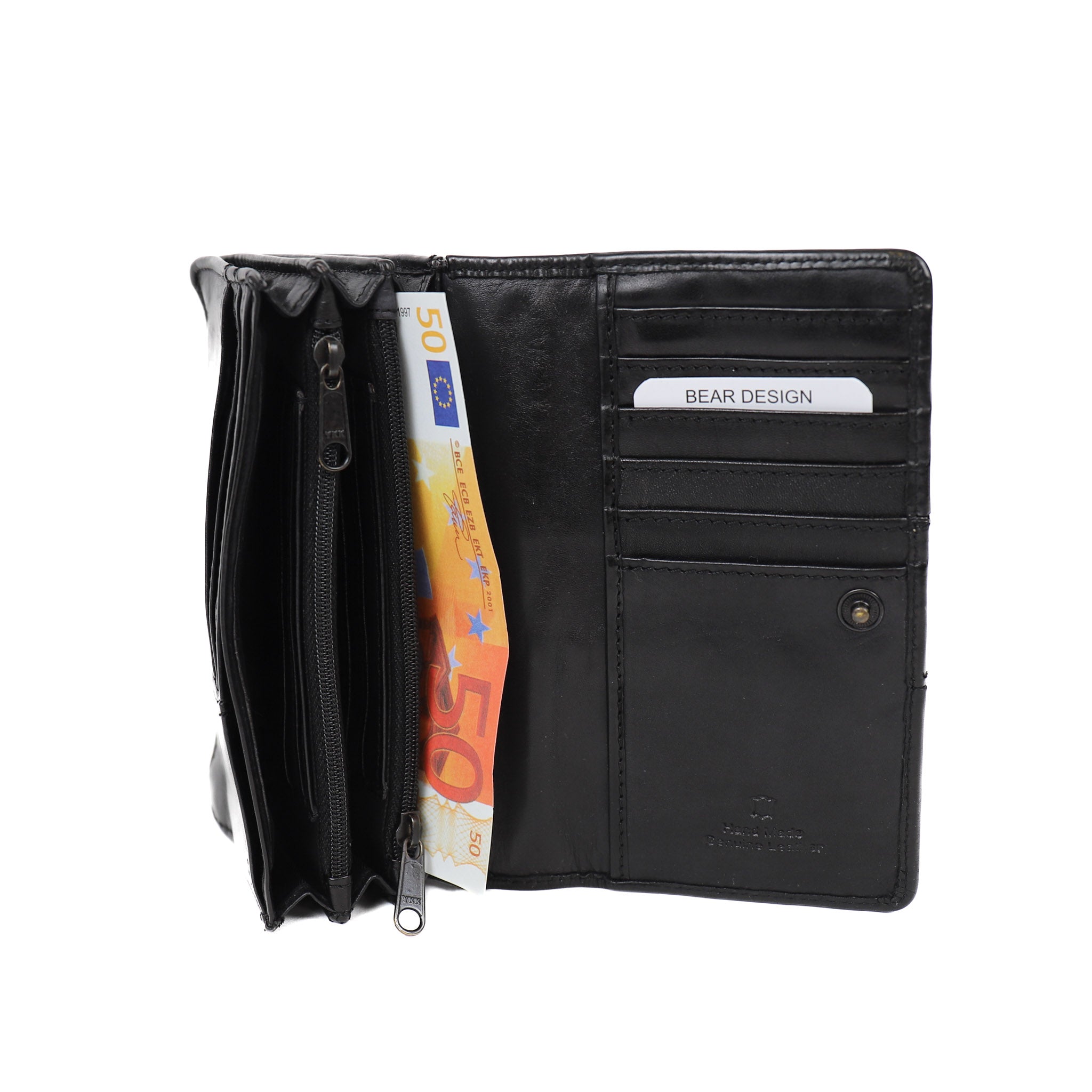 Flap wallet 'Emma' black studs