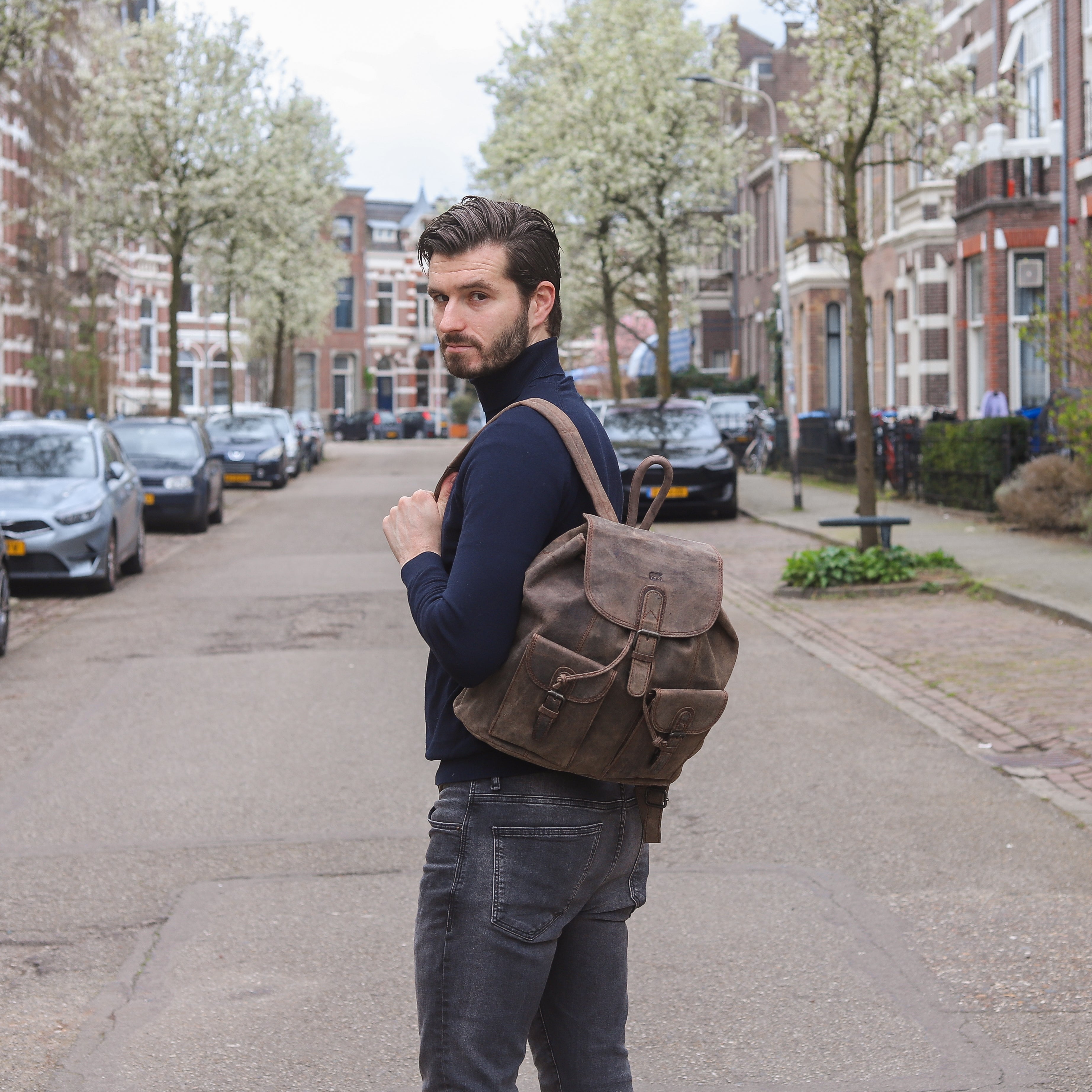 Klassieke rugzak 'Charlie' bruin
