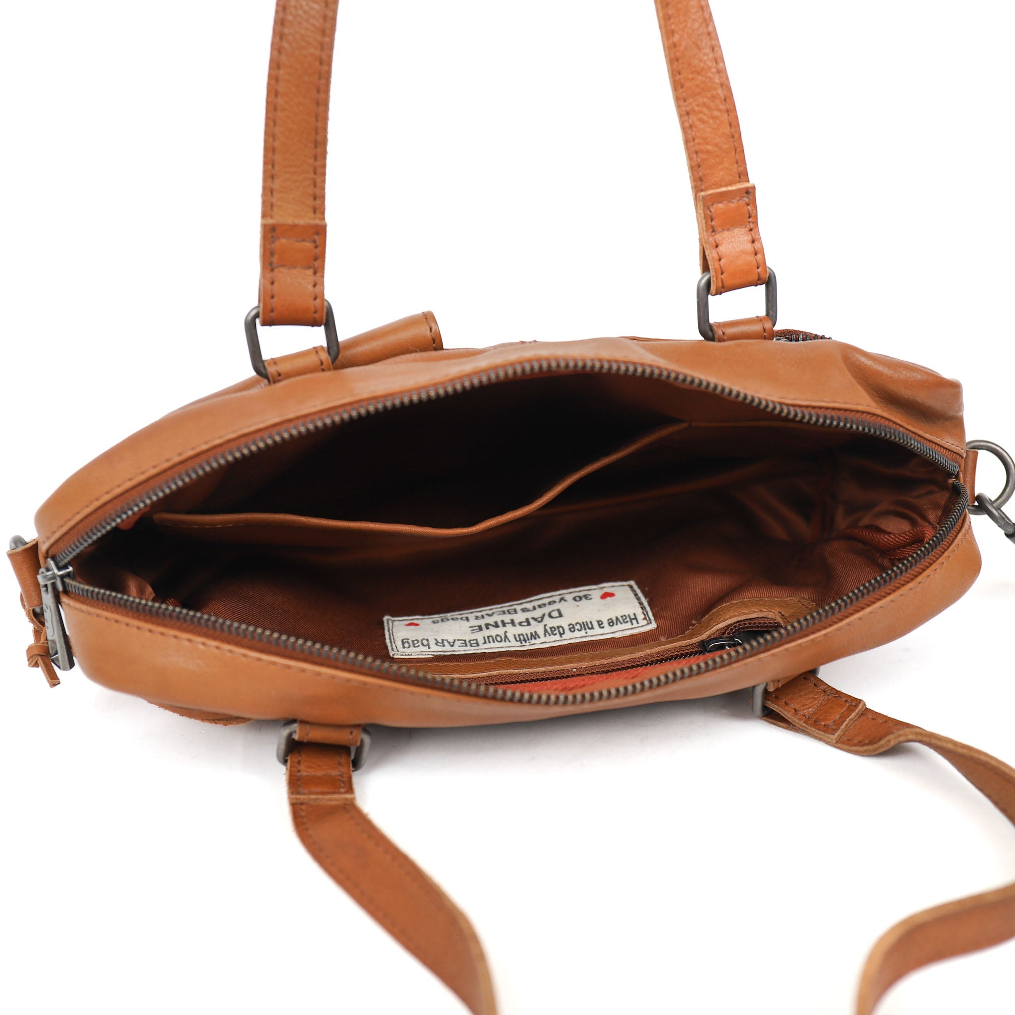 Hand/shoulder bag 'Daphne' cognac