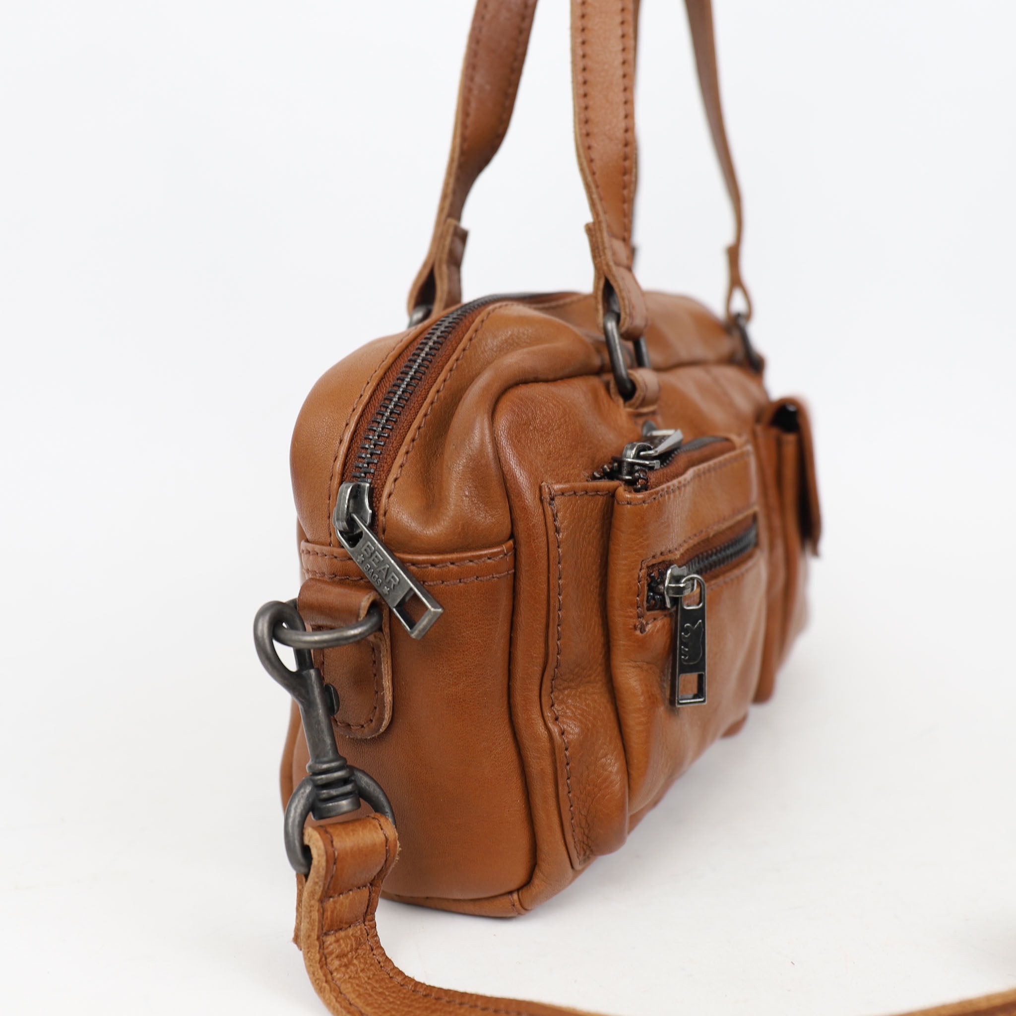 Hand/shoulder bag 'Daphne' cognac