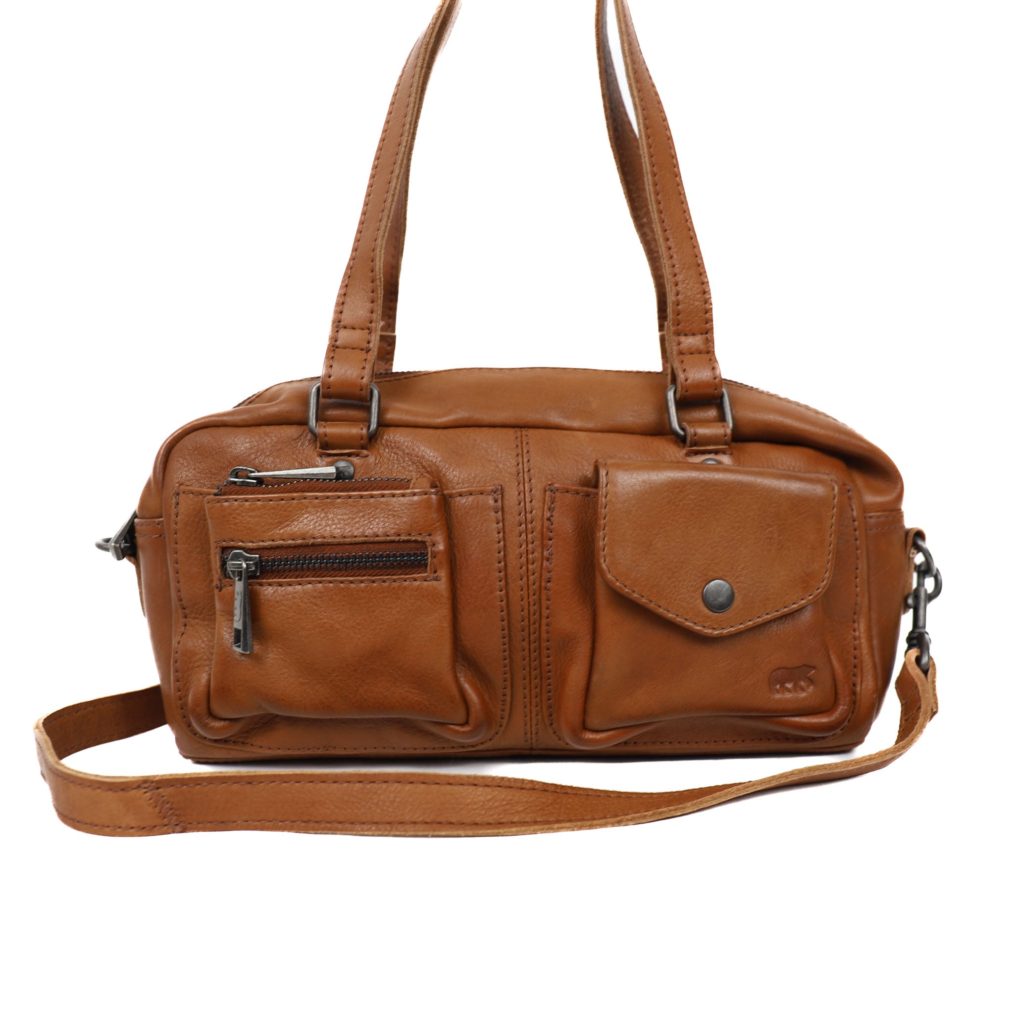 Hand/shoulder bag 'Daphne' cognac