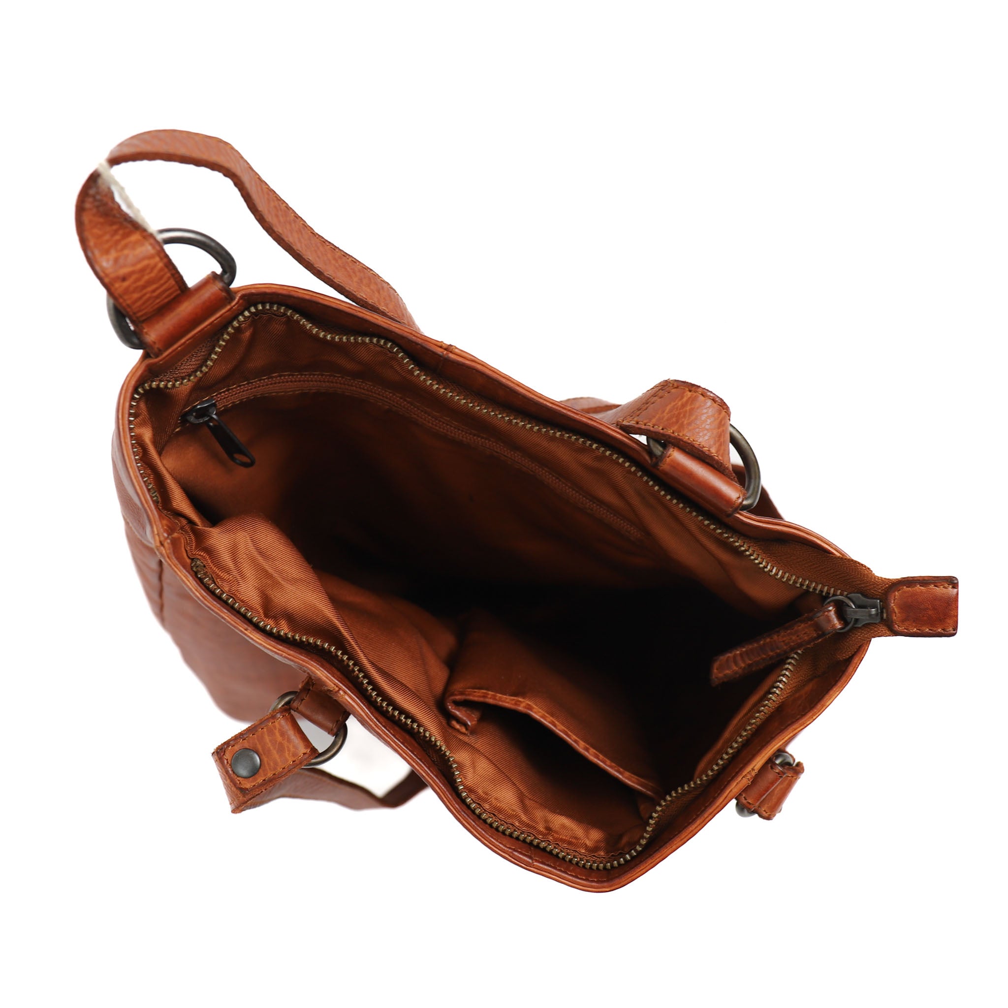 Rugzak/schoudertas 'Sandy' L cognac