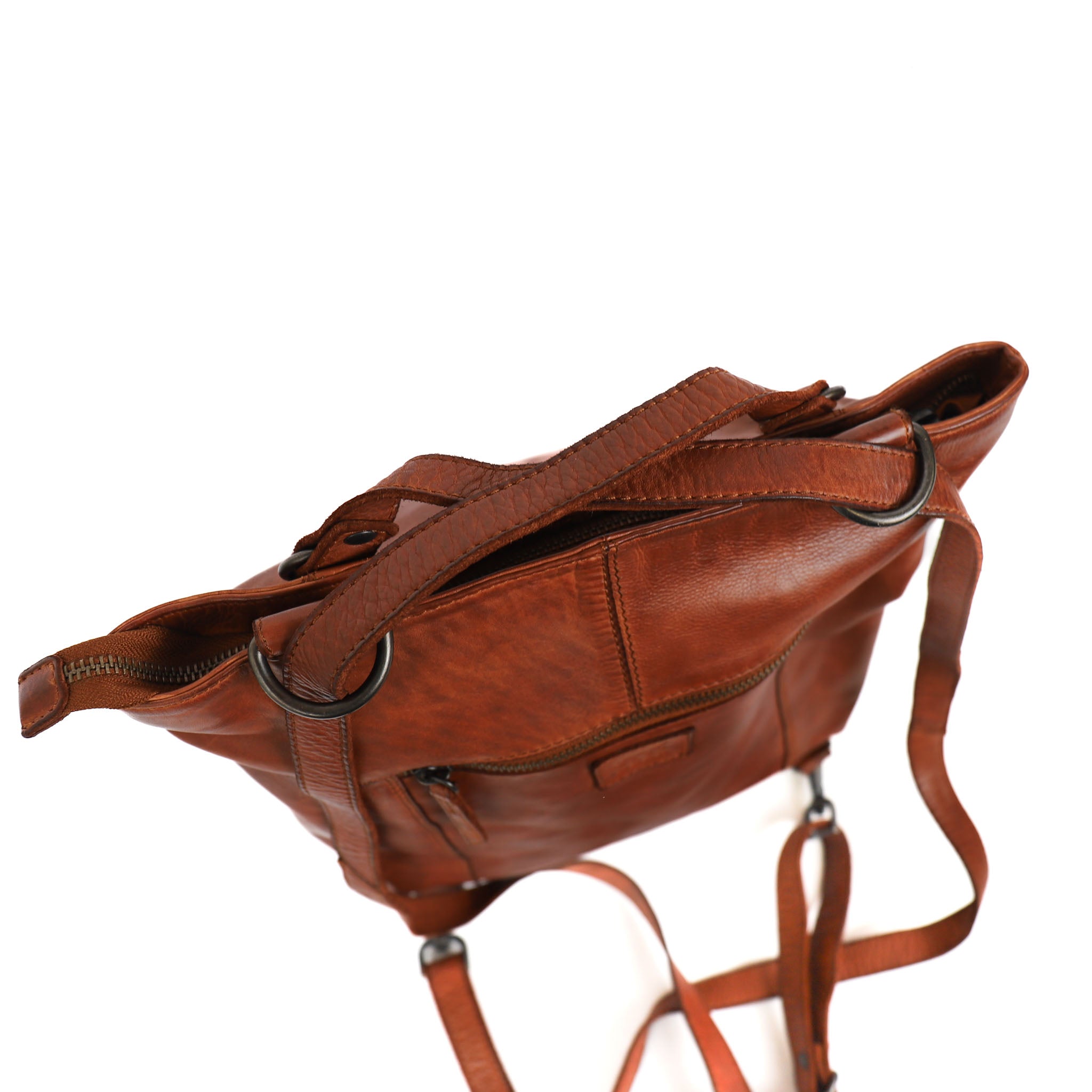 Rugzak/schoudertas 'Sandy' L cognac