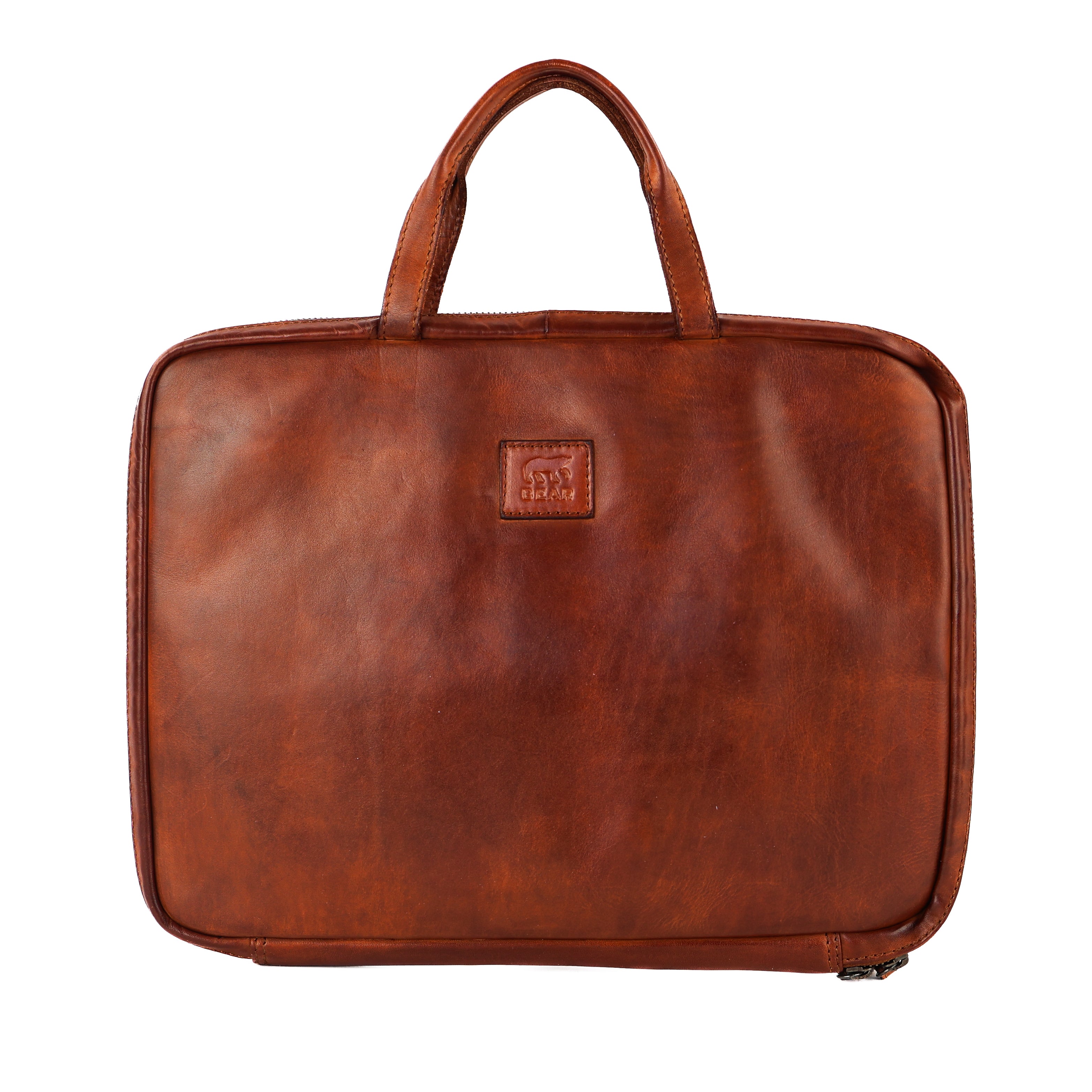Compacte aktetas 'Cleo' cognac