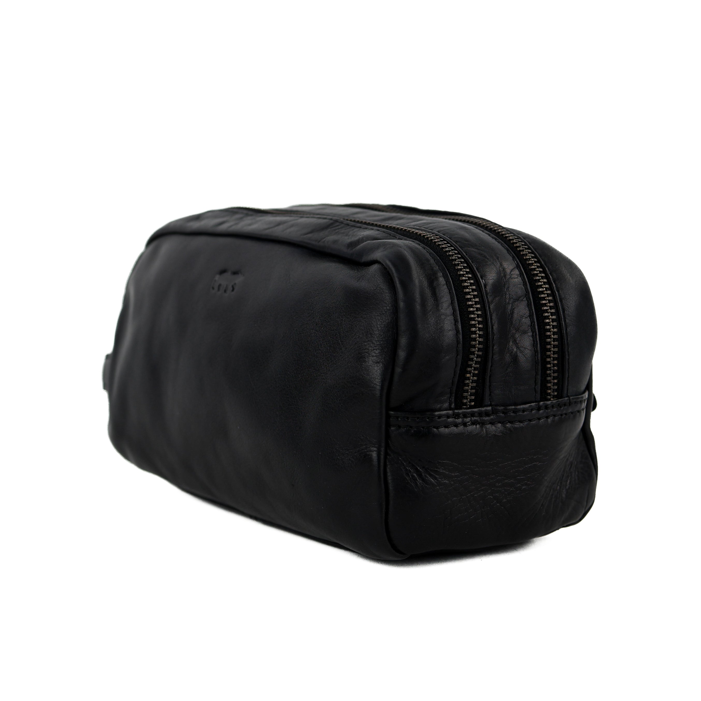 Toiletry bag with double compartment 'Bo' black