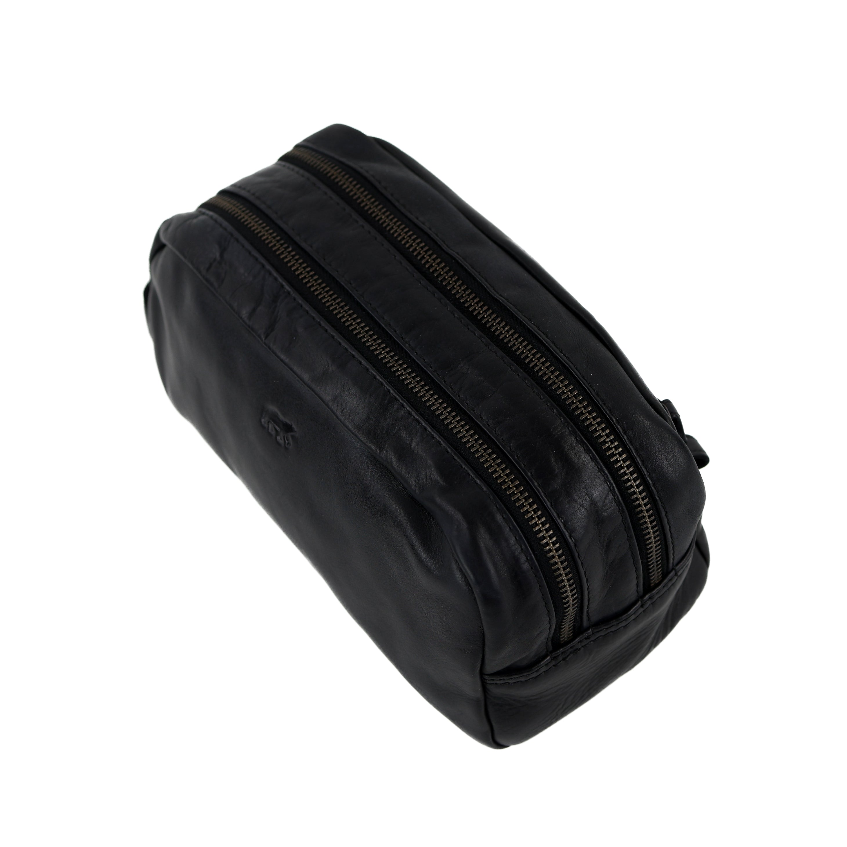 Toiletry bag with double compartment 'Bo' black