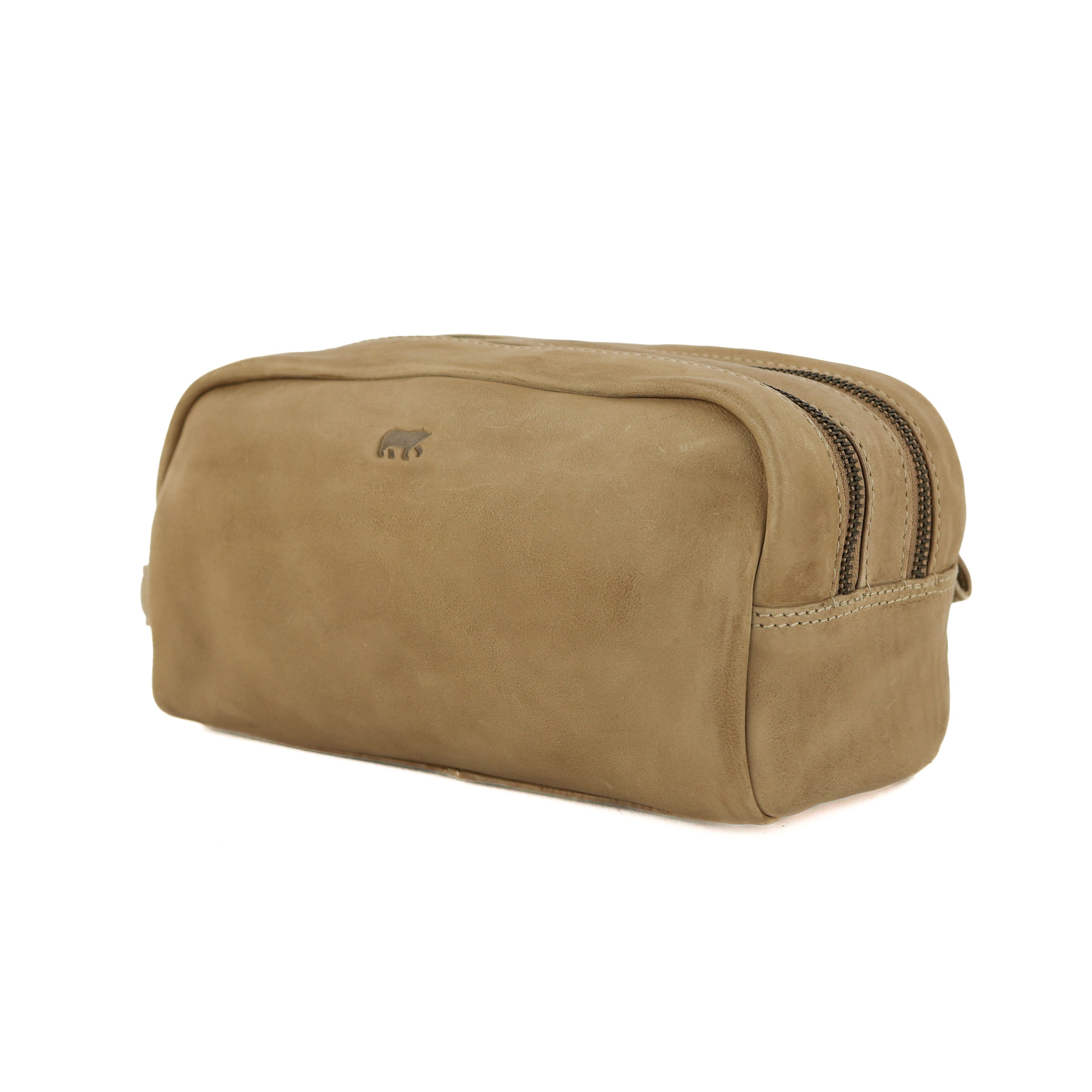 Toiletry bag with double compartment 'Bo' beige