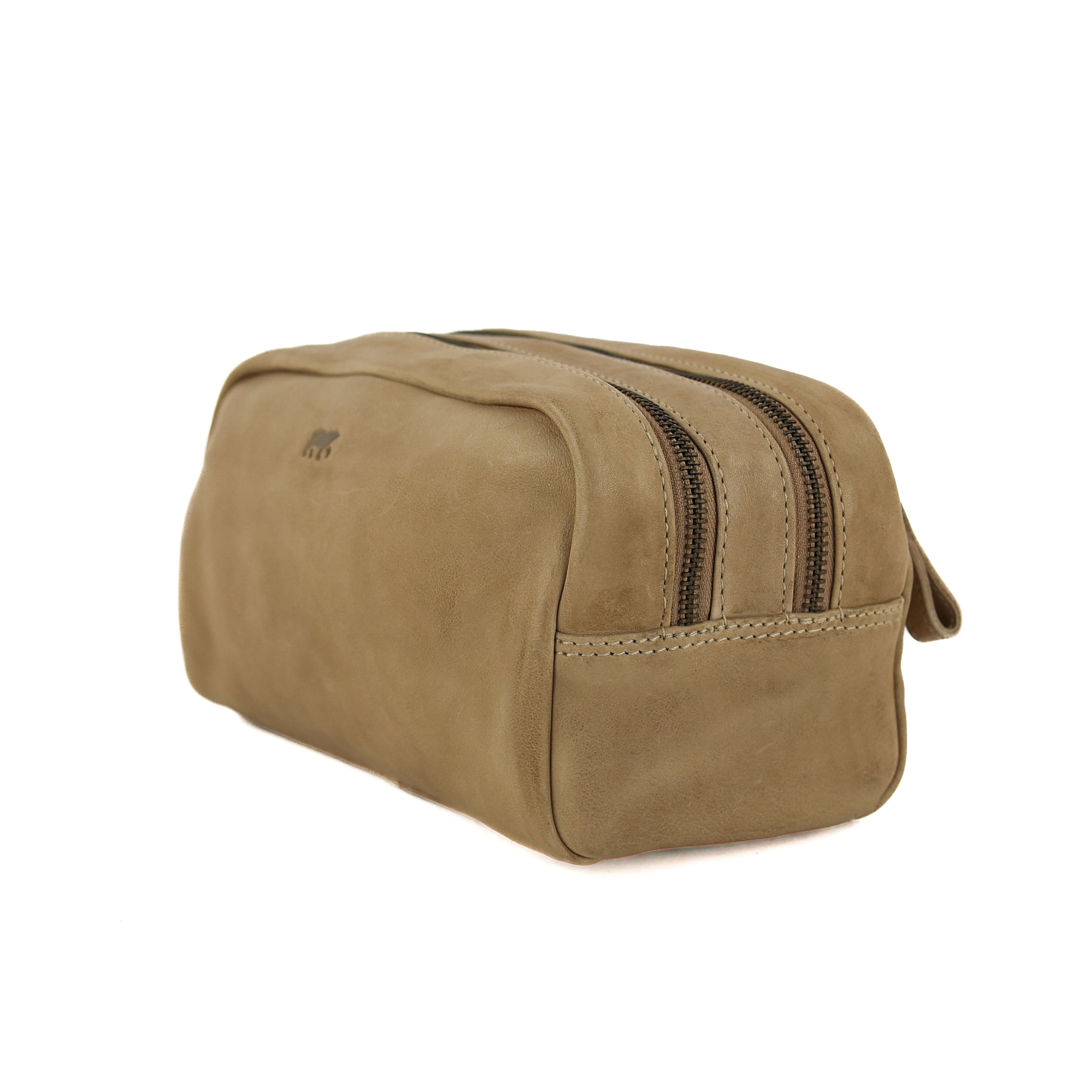 Toiletry bag with double compartment 'Bo' beige