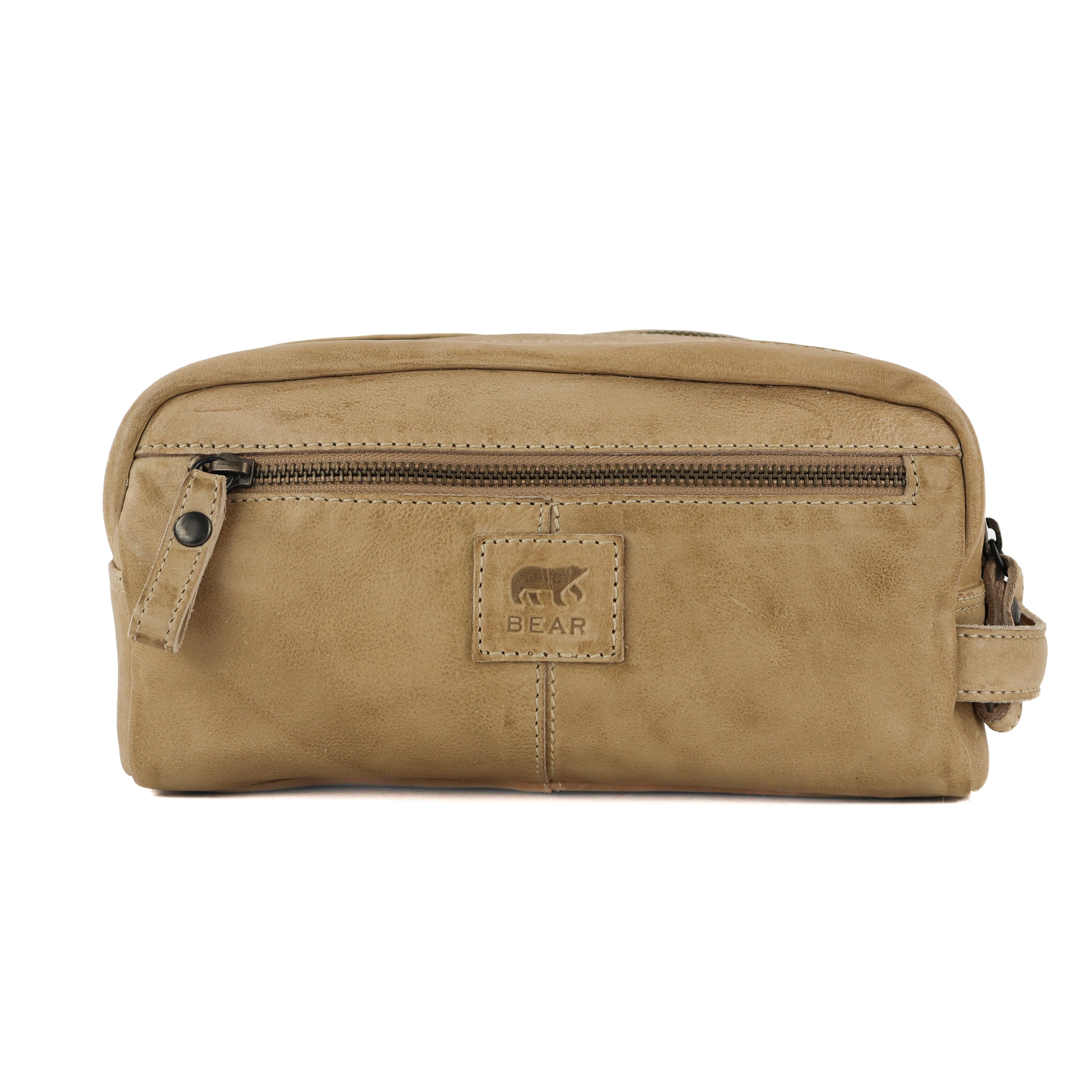 Toiletry bag with double compartment 'Bo' beige