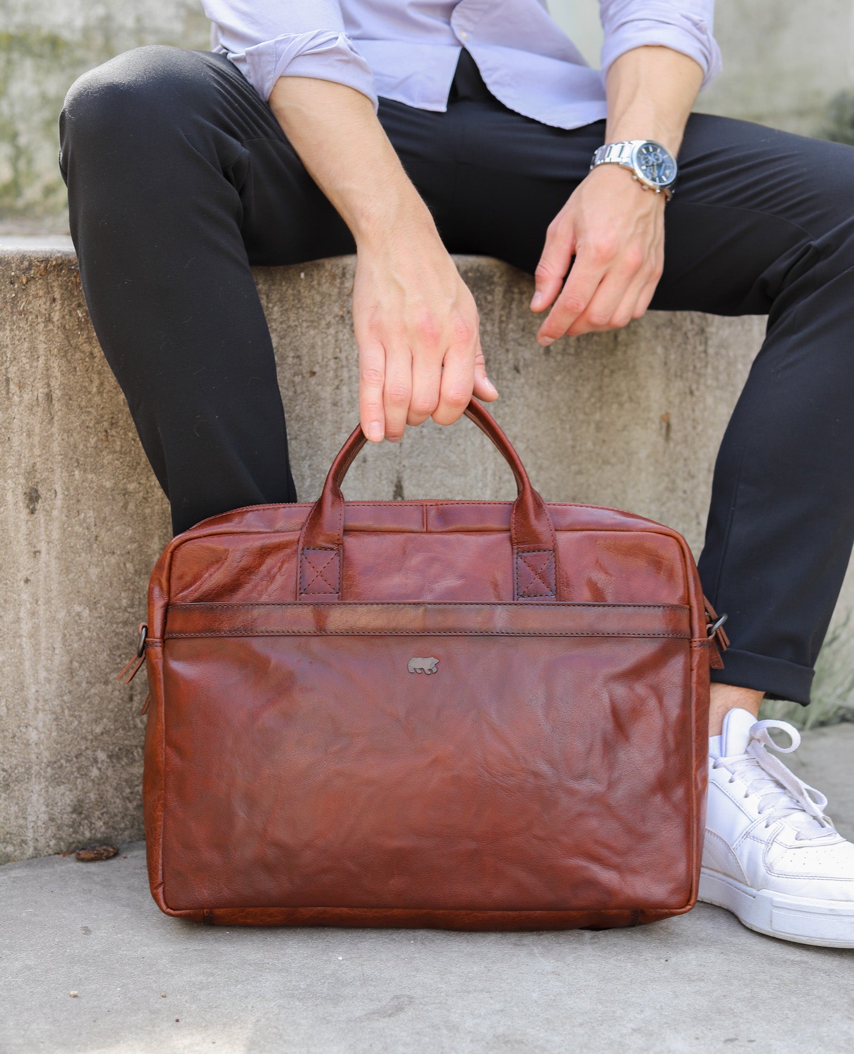 Laptoptas 'Quinn' cognac - AD 43108