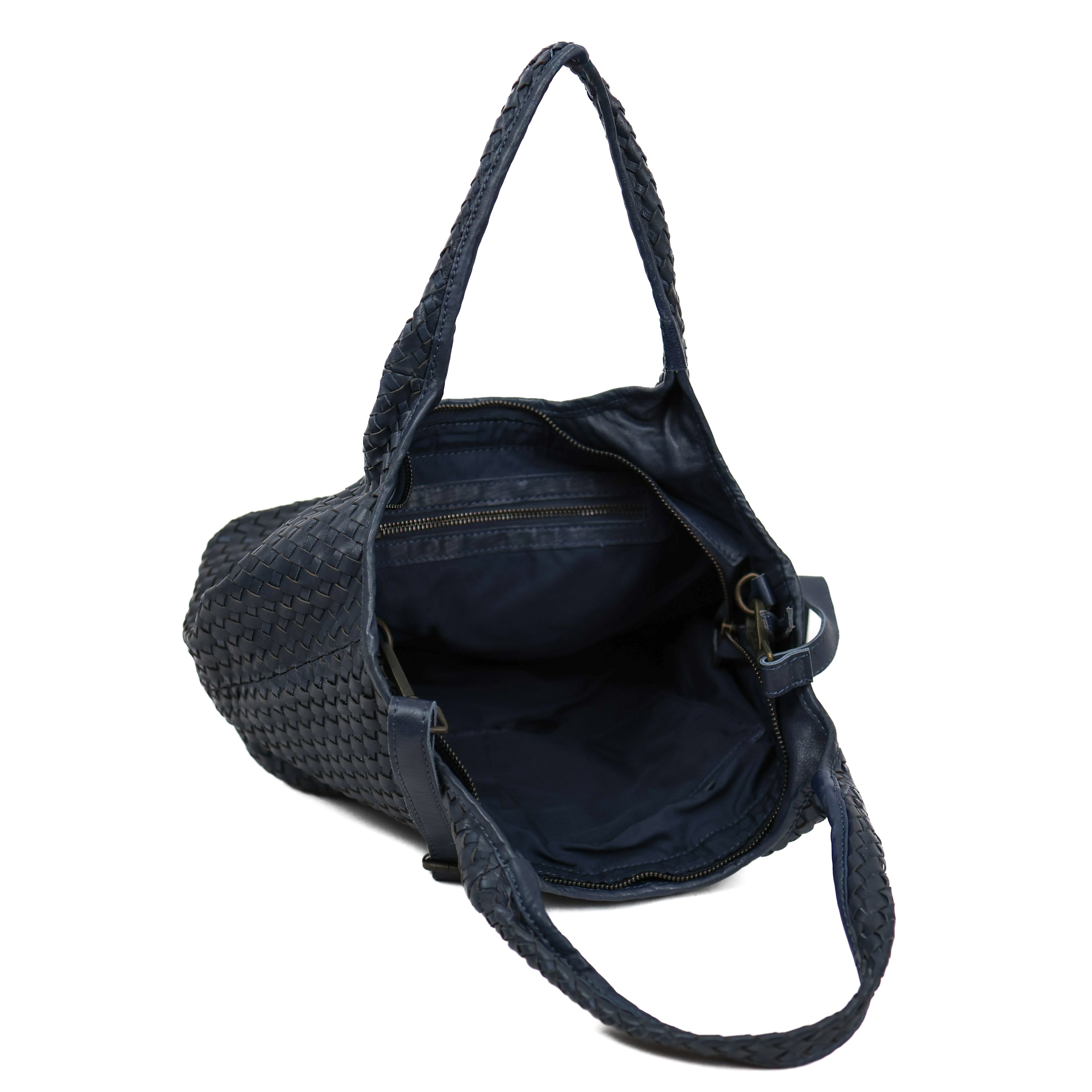 Braided hand/shoulder bag 'Juliëtte' navy