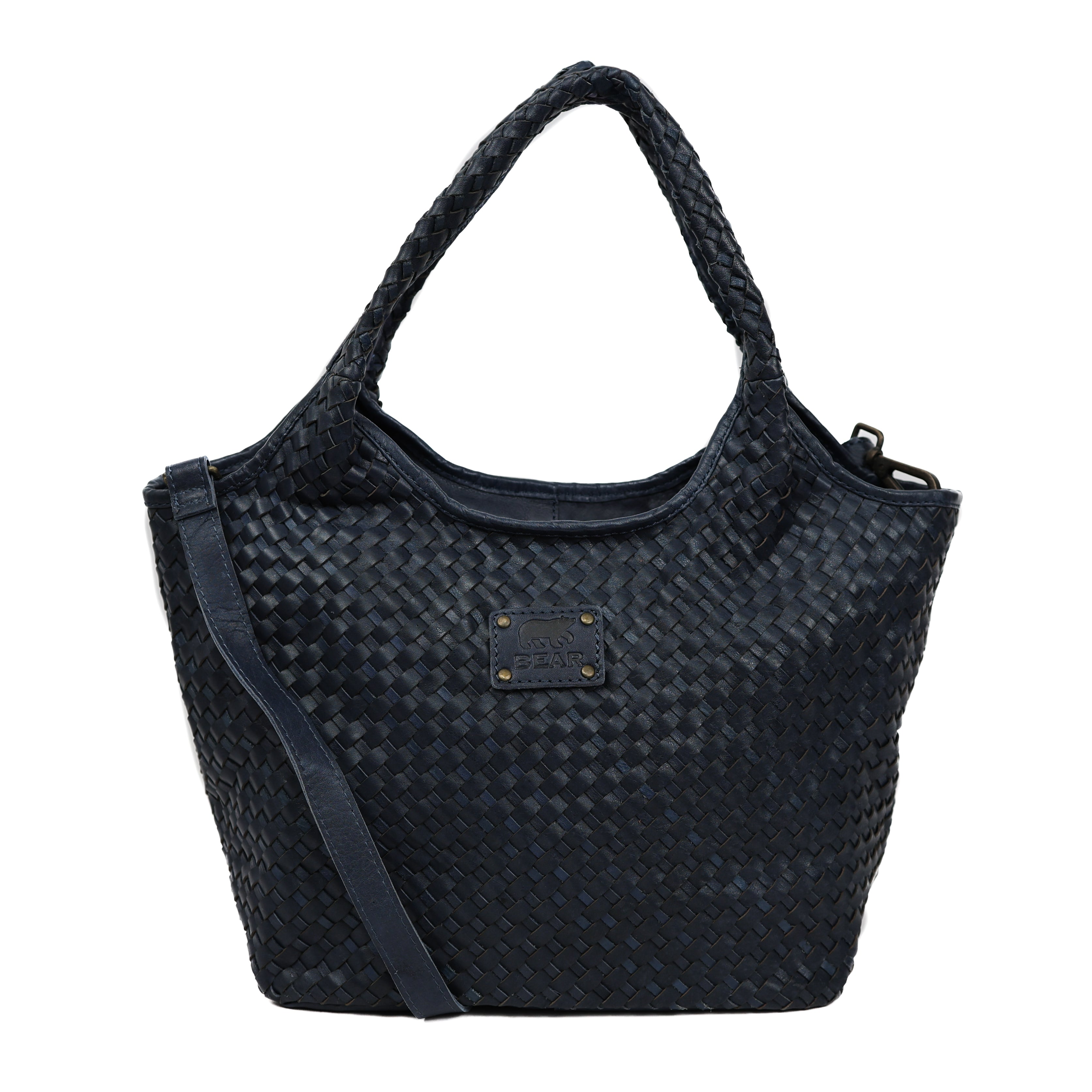 Braided hand/shoulder bag 'Juliëtte' navy