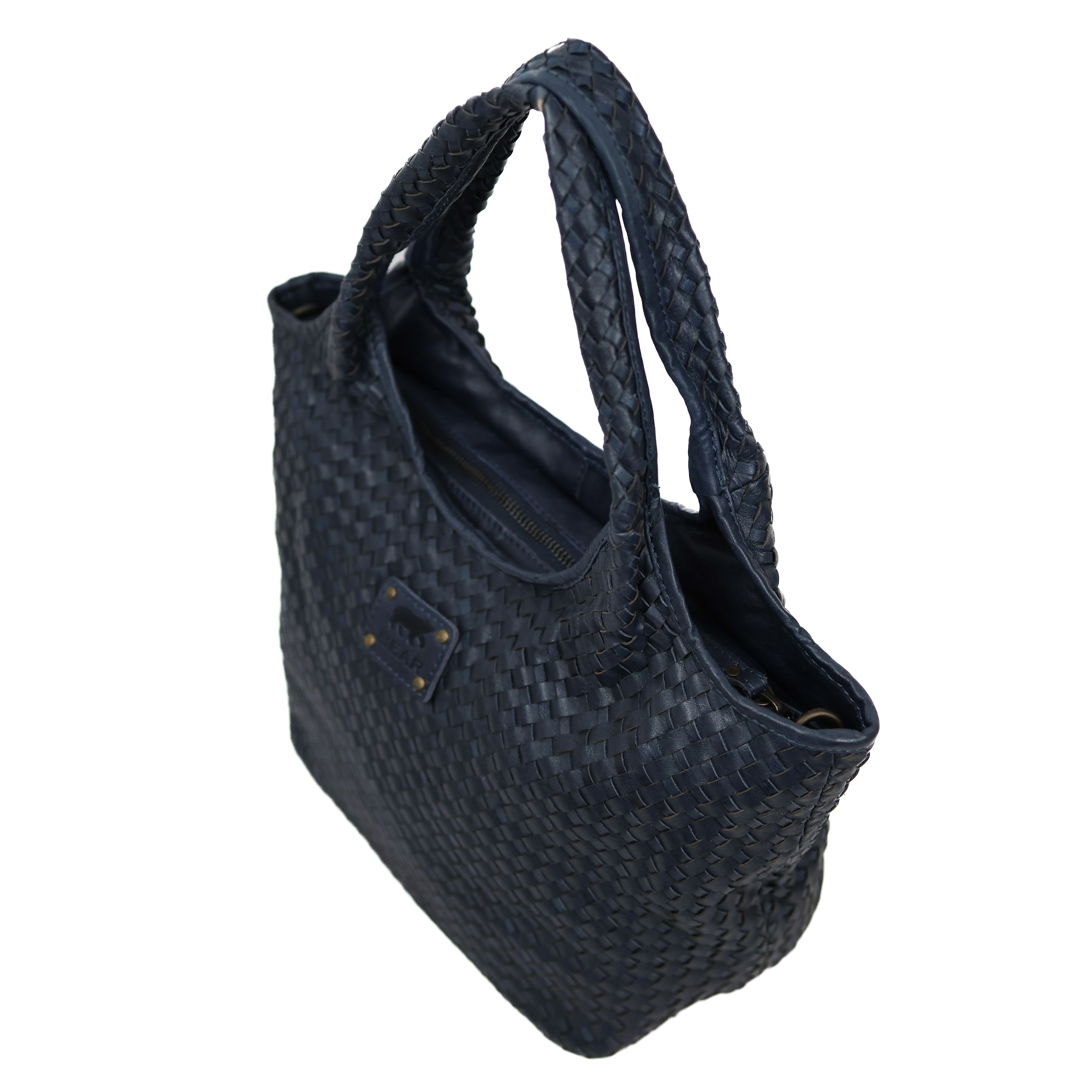 Braided hand/shoulder bag 'Juliëtte' navy