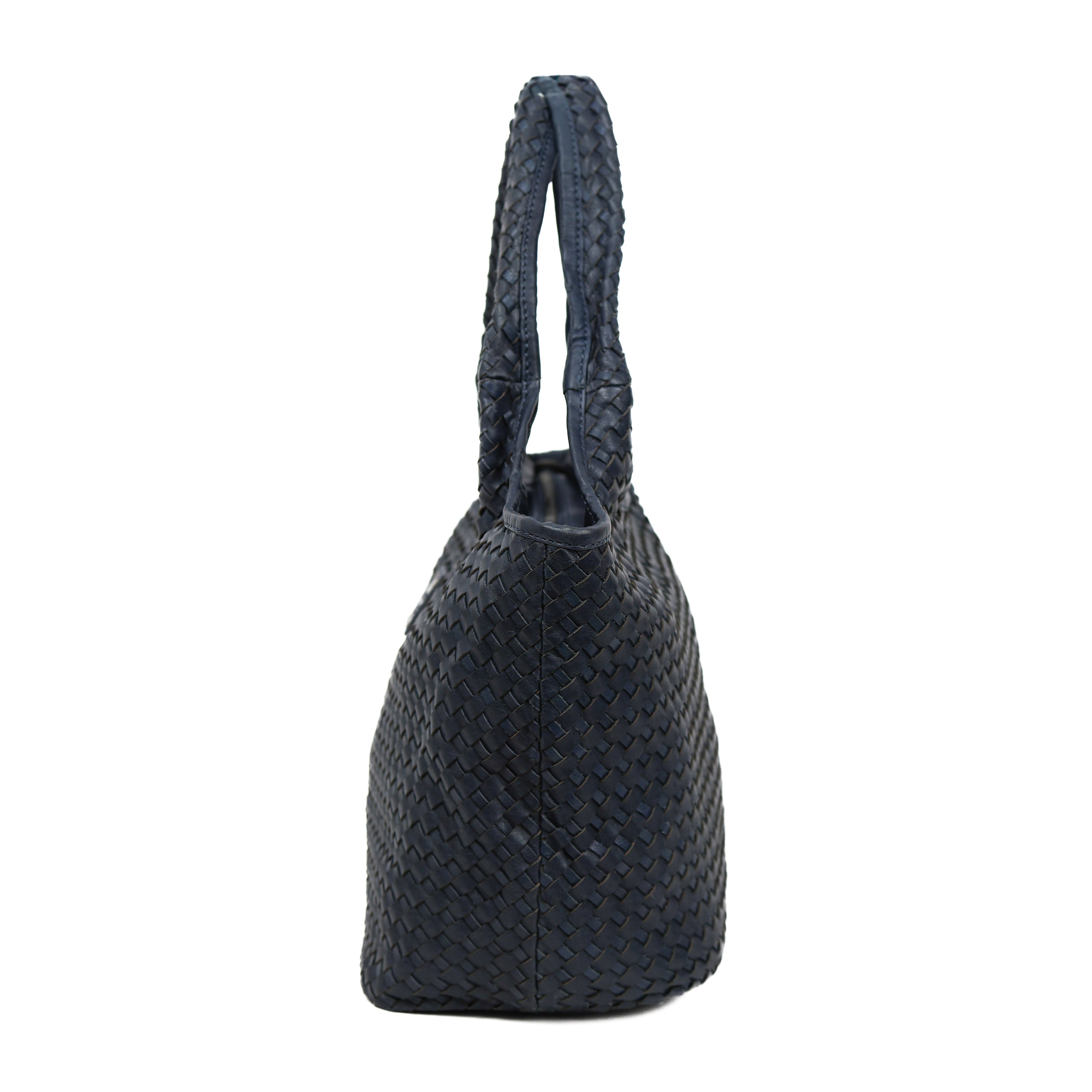 Braided hand/shoulder bag 'Juliëtte' navy