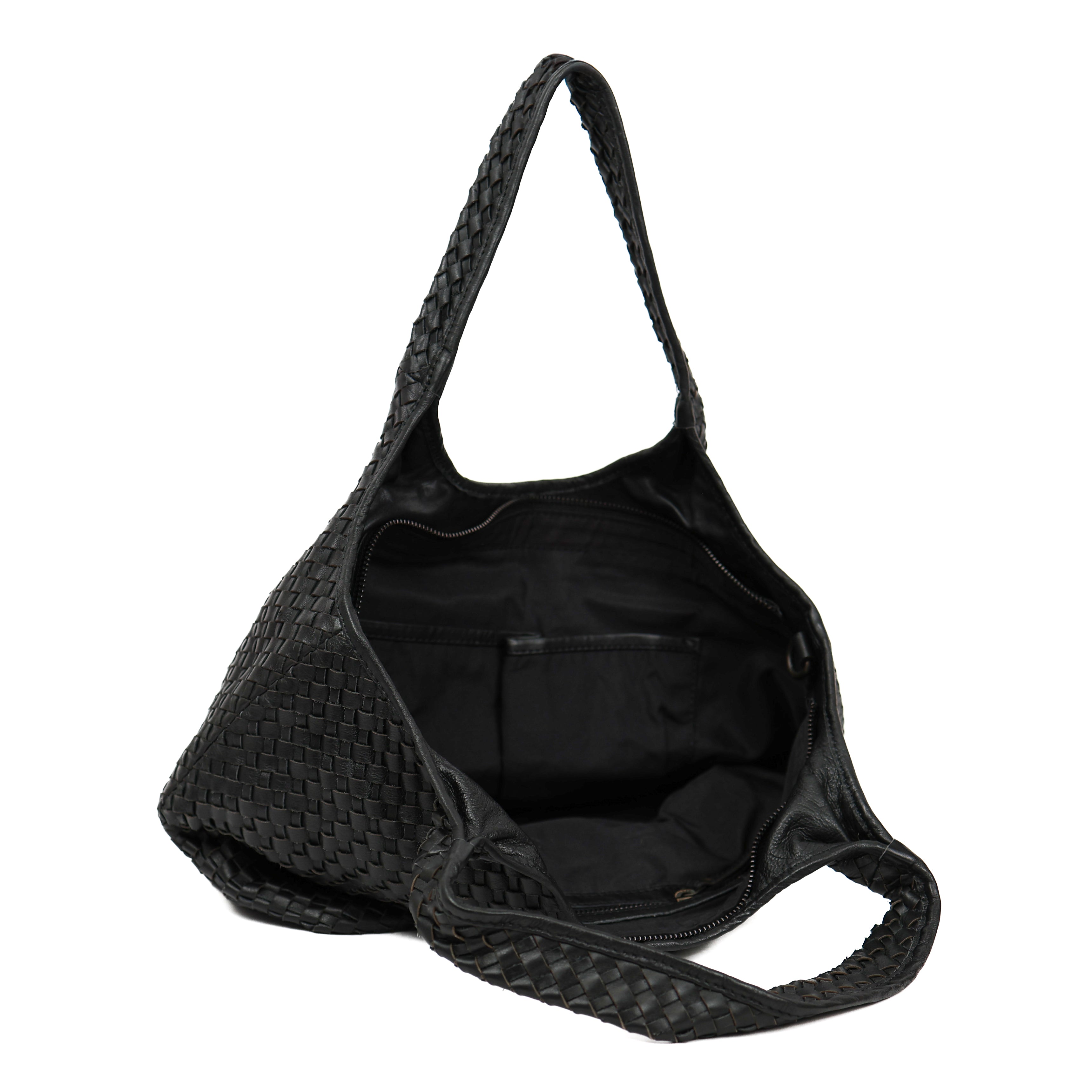 Braided hand/shoulder bag 'Juliëtte' black
