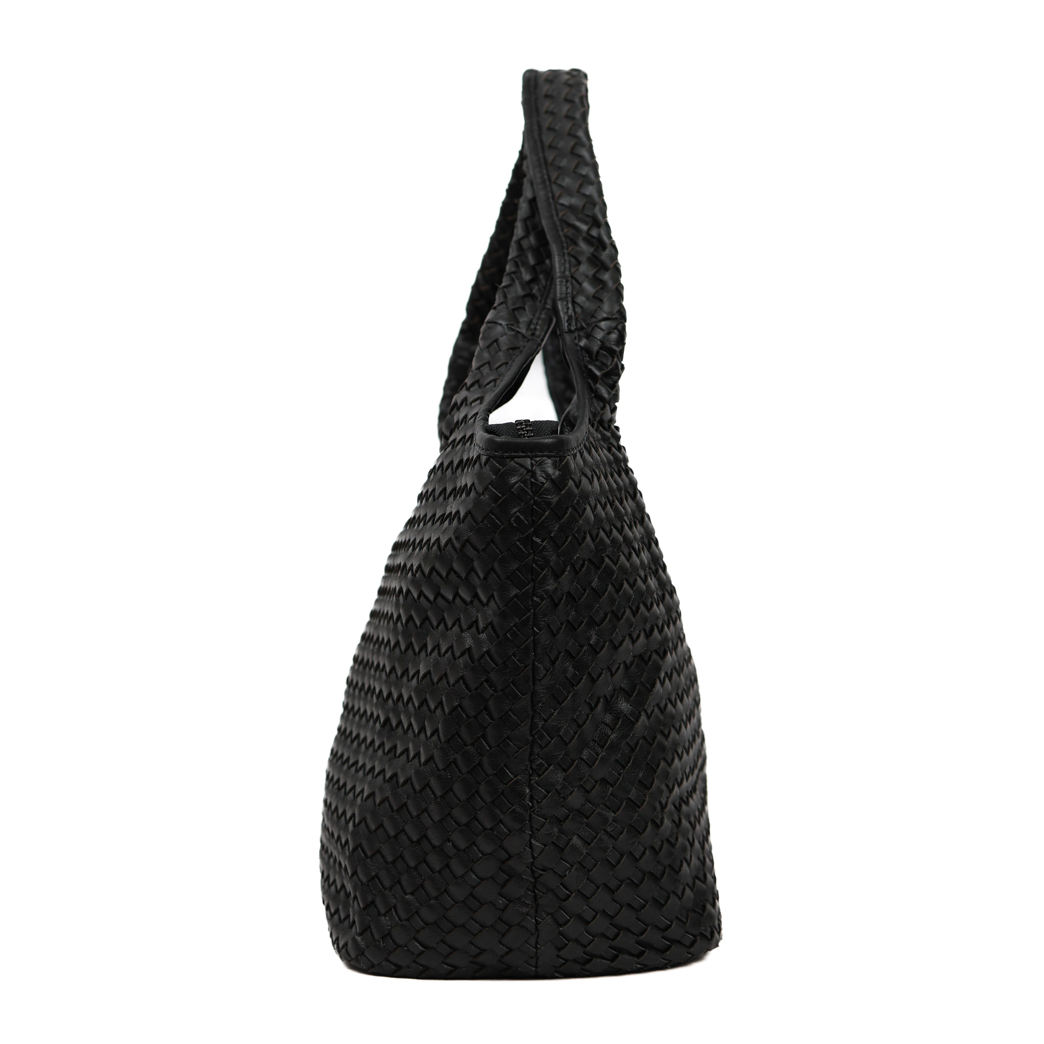 Braided hand/shoulder bag 'Juliëtte' black
