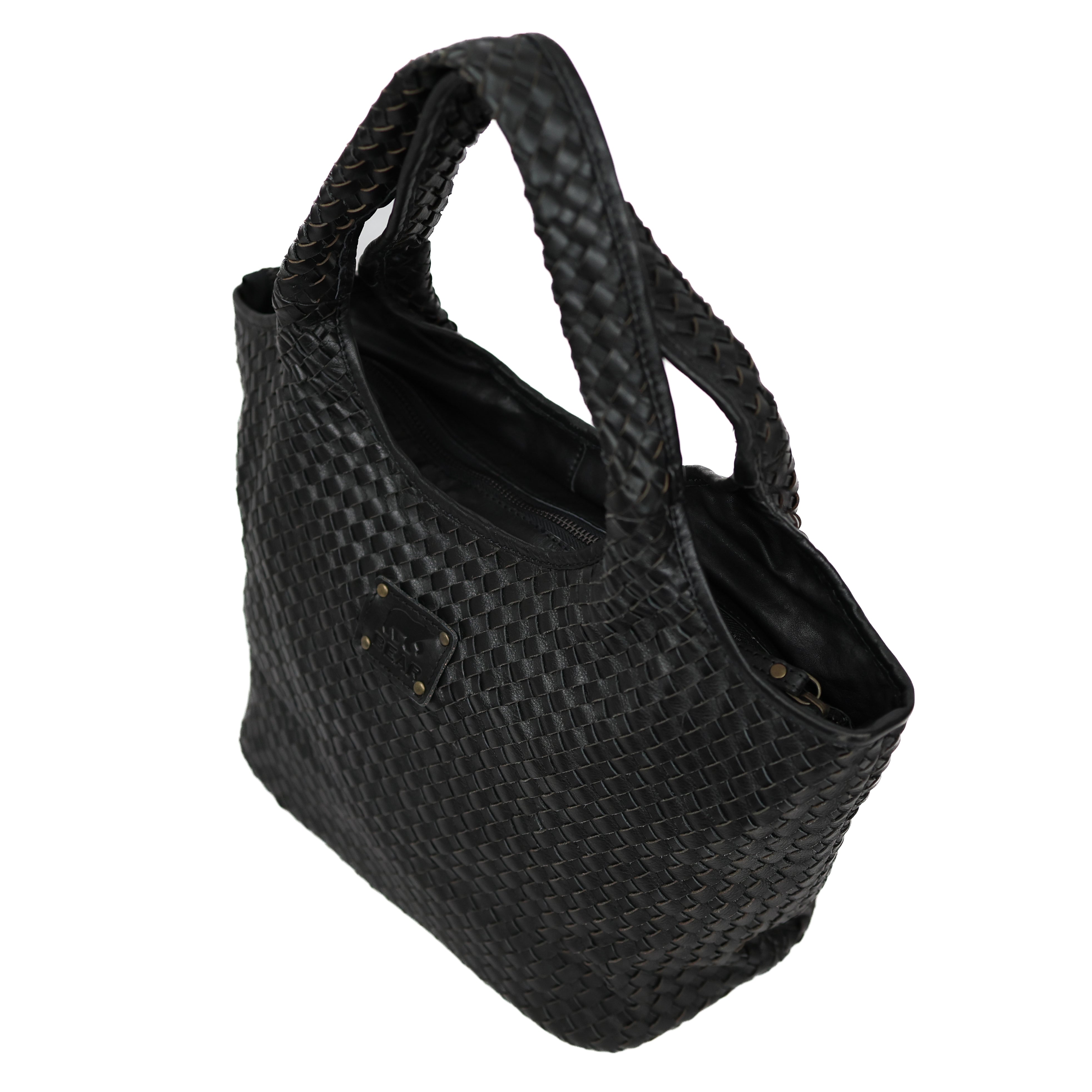 Braided hand/shoulder bag 'Juliëtte' black