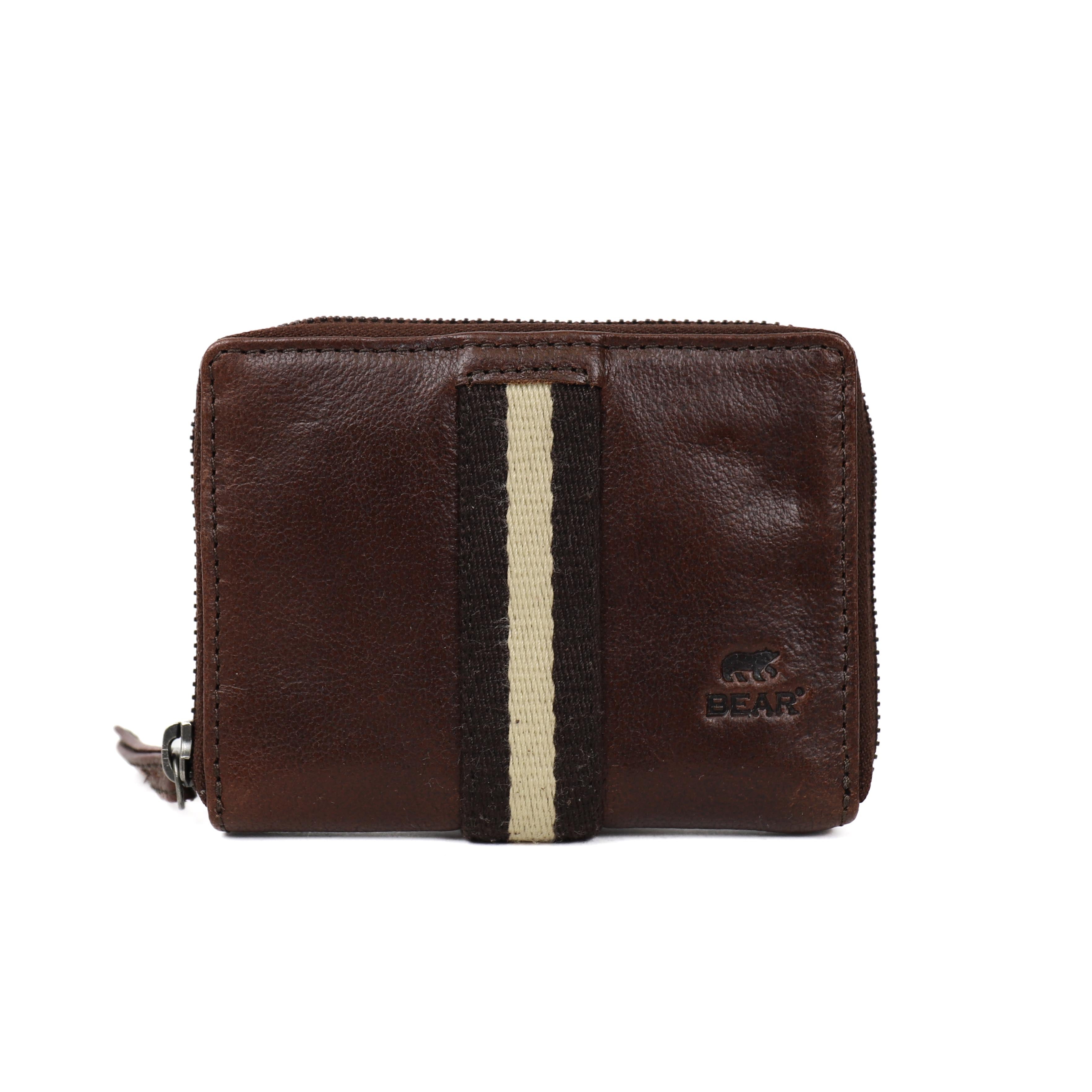 Ritsportemonnee 'Yanet' bruin/stripe