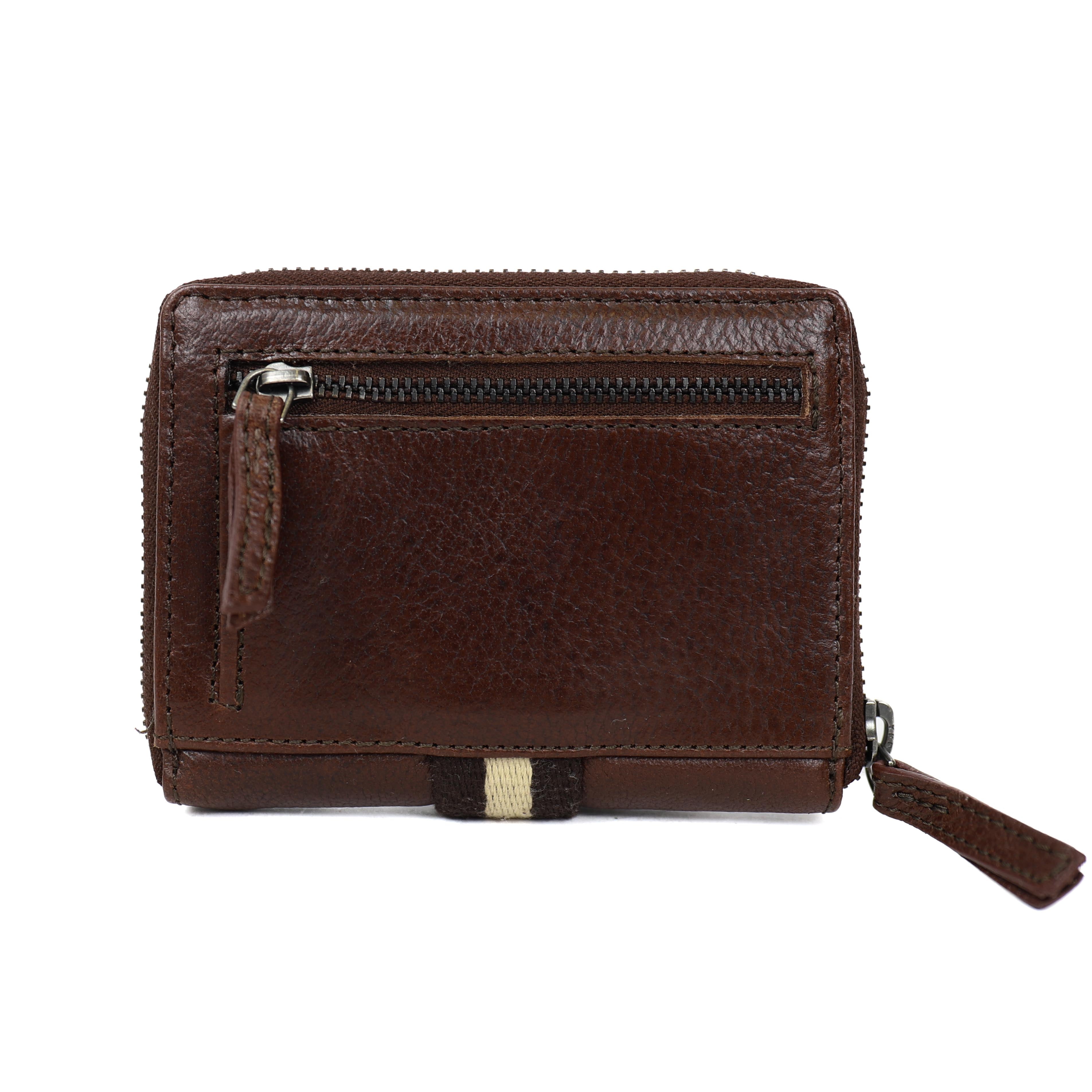 Ritsportemonnee 'Yanet' bruin/stripe