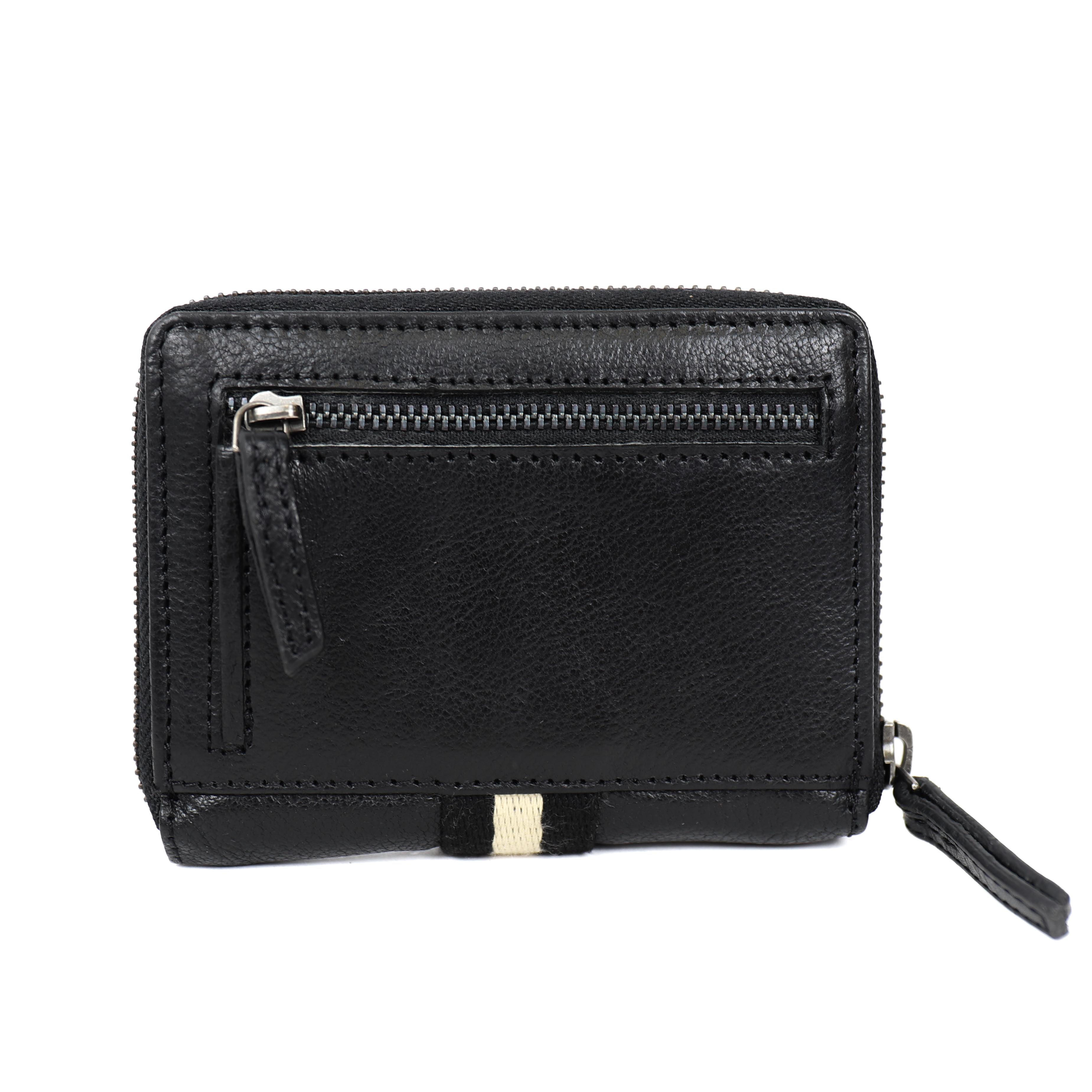 Ritsportemonnee 'Yanet' zwart/stripe