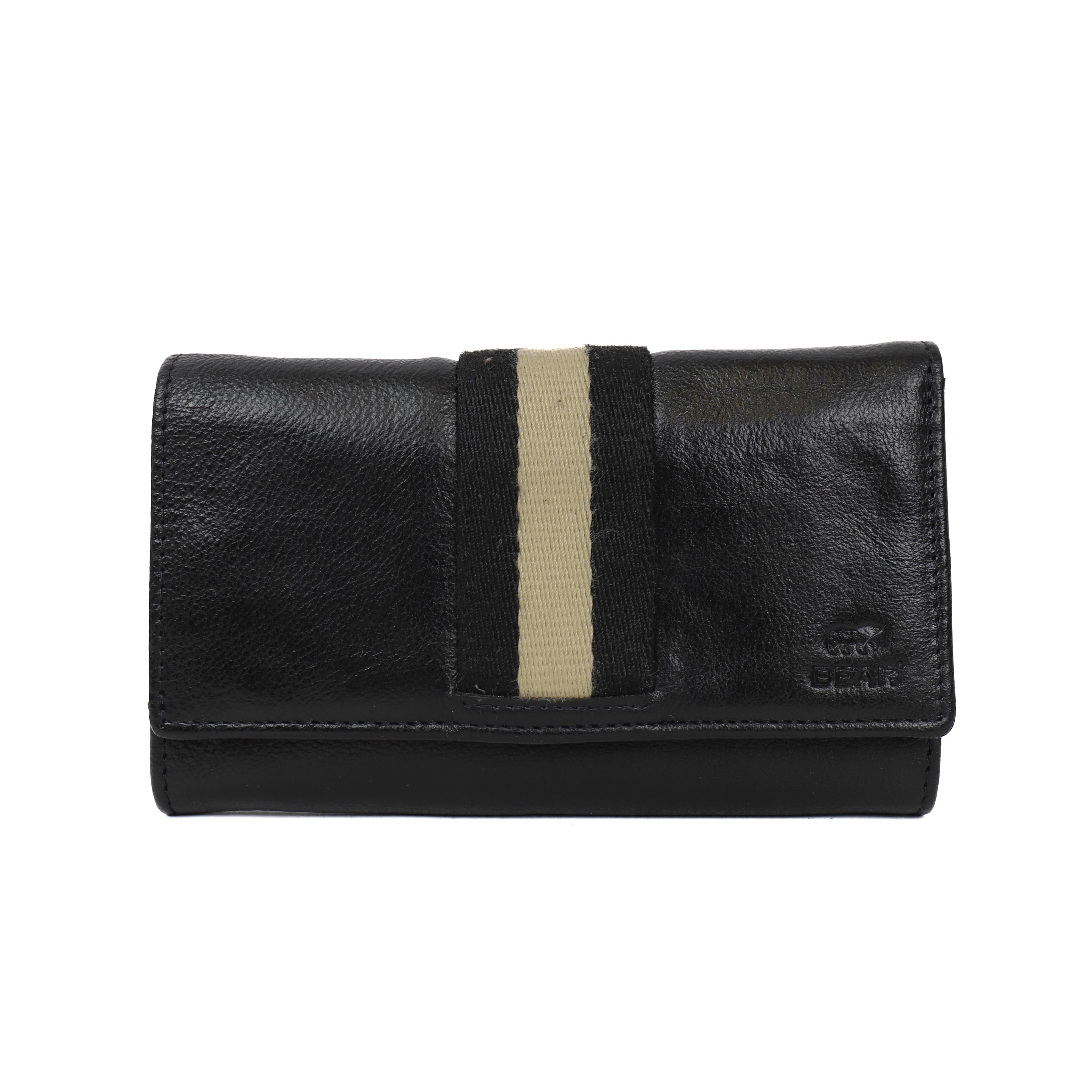 Overslag portemonnee 'Sweety' XL zwart/stripe