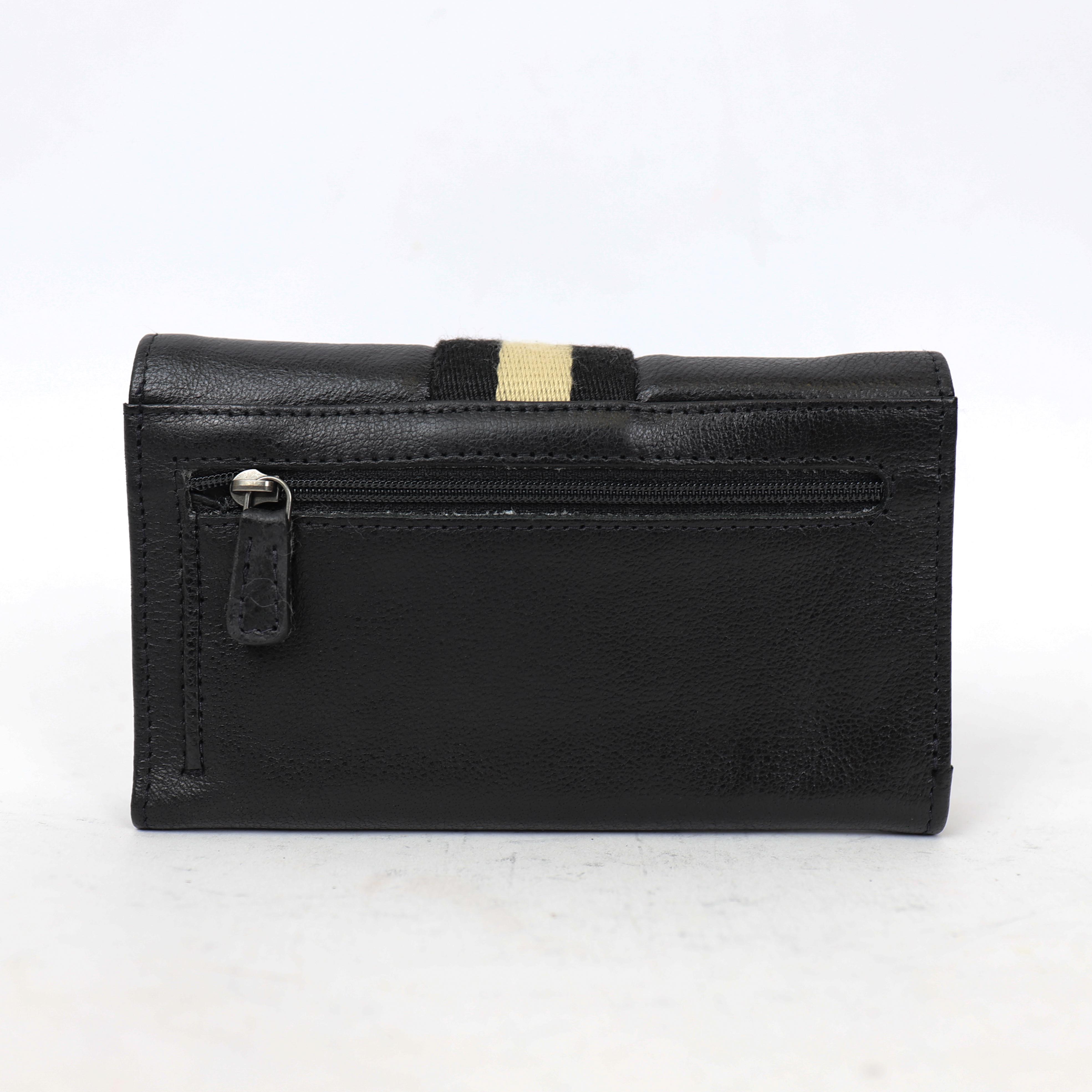 Wrap wallet 'Sweety' XL black/stripe