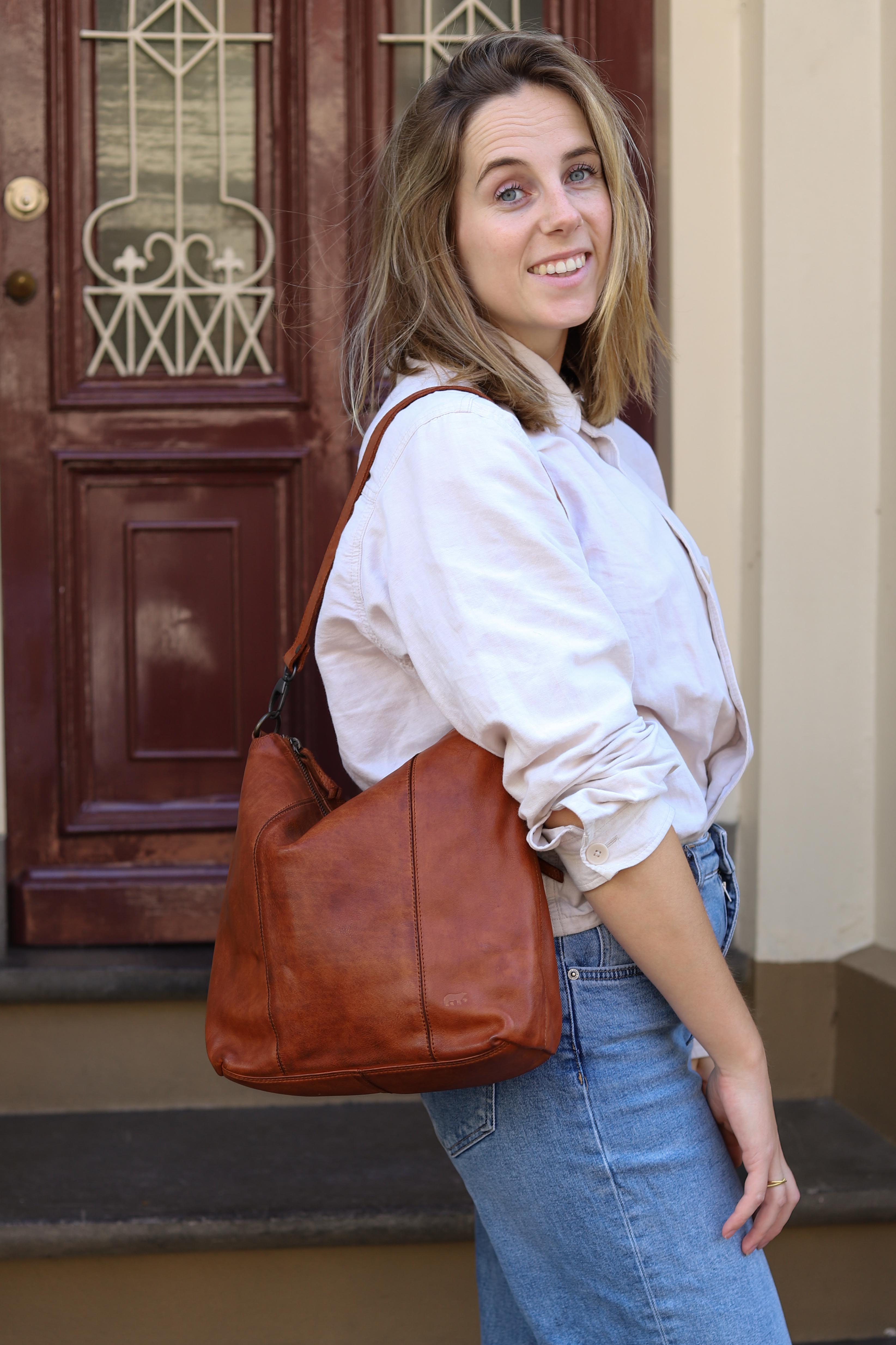 Hand/shoulder bag 'Ava' cognac