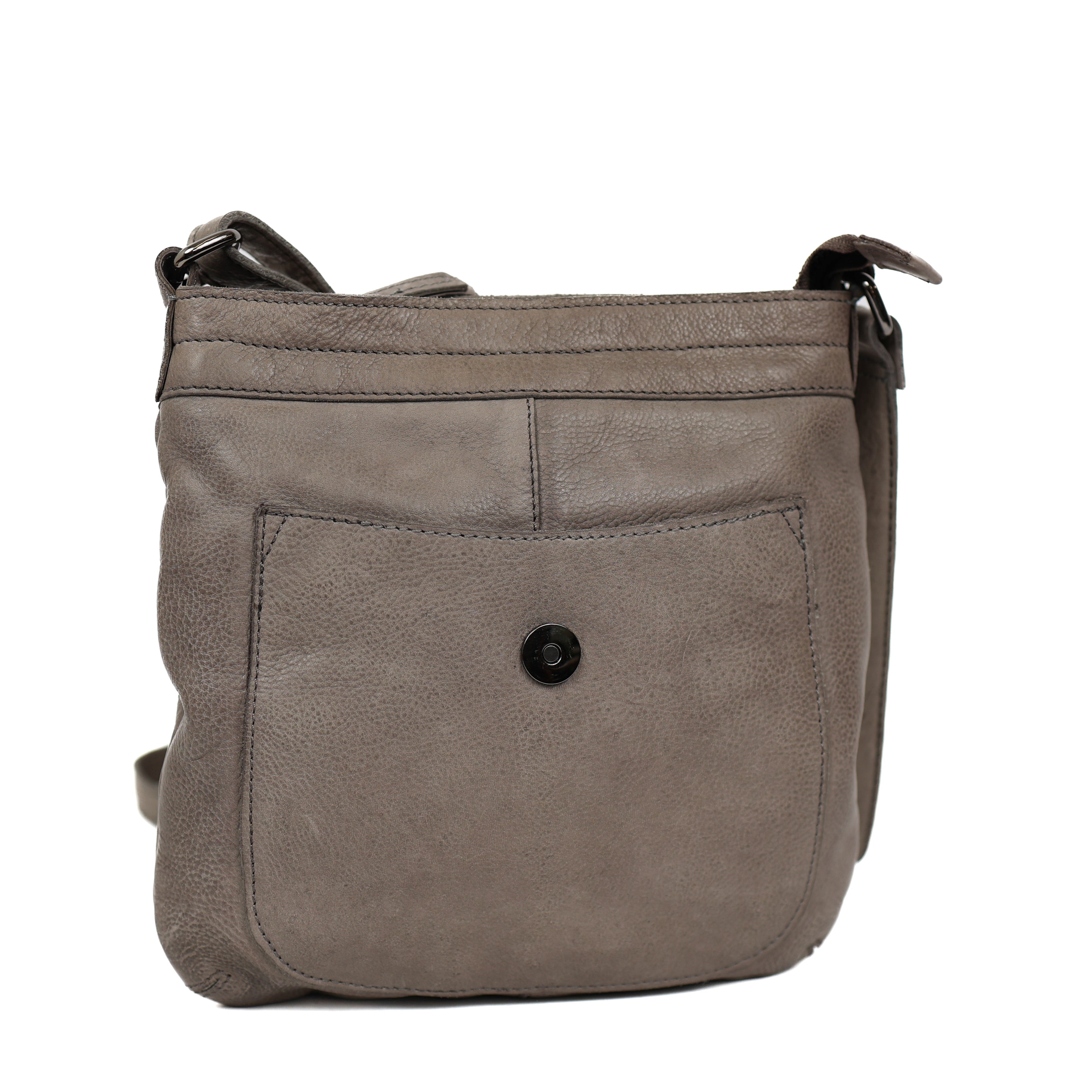 Shoulderbag with flap 'Jip' grey