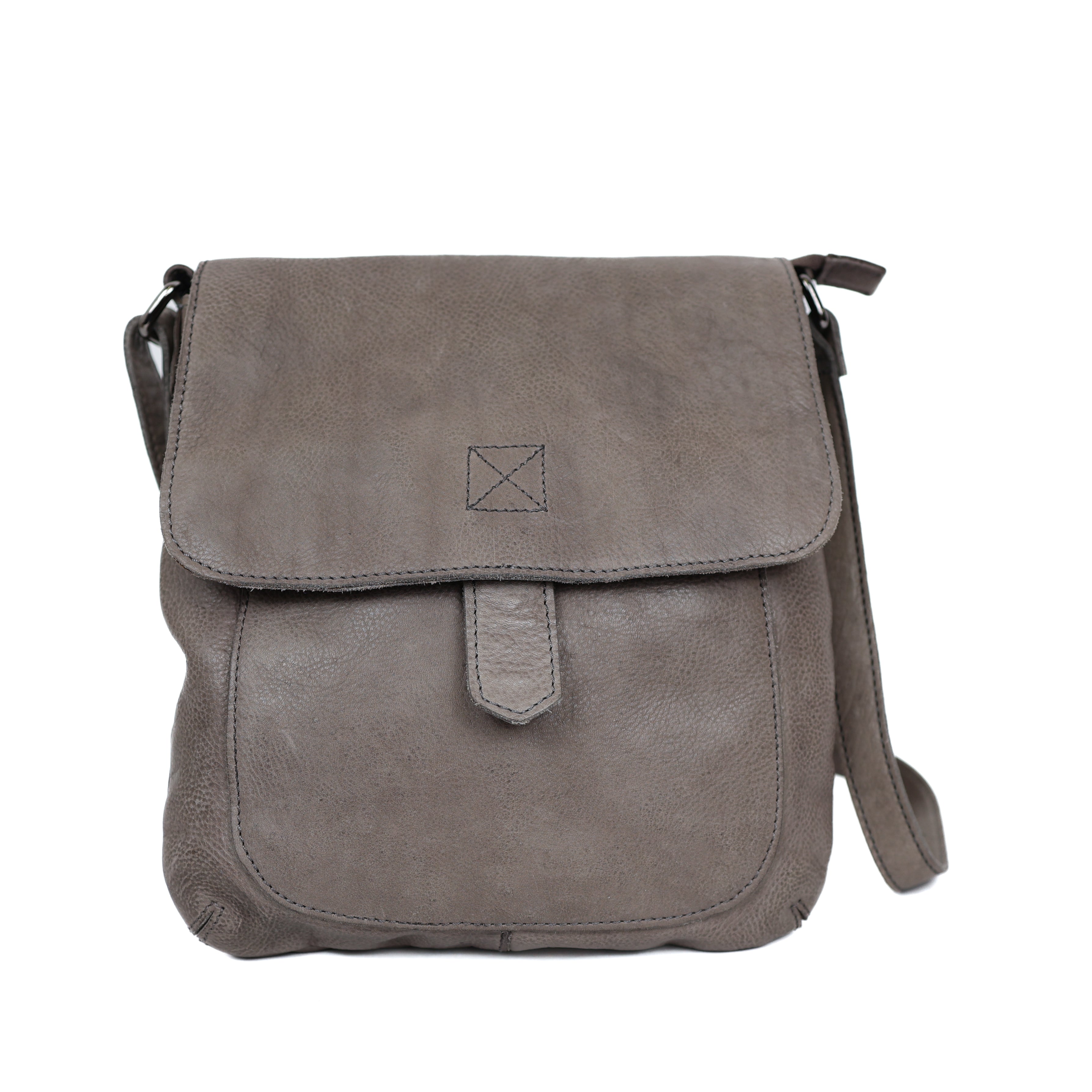 Shoulderbag with flap 'Jip' grey