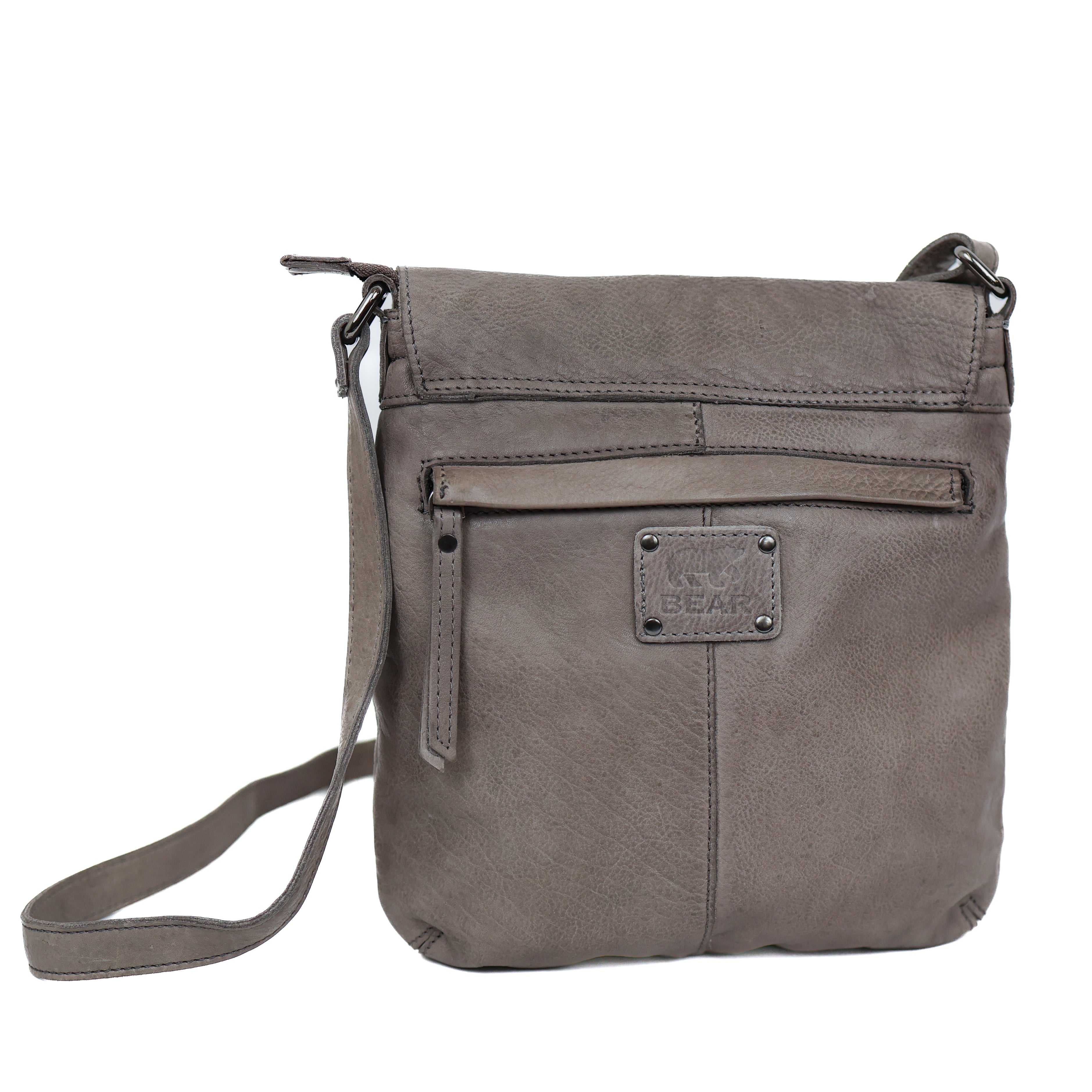 Shoulderbag with flap 'Jip' grey