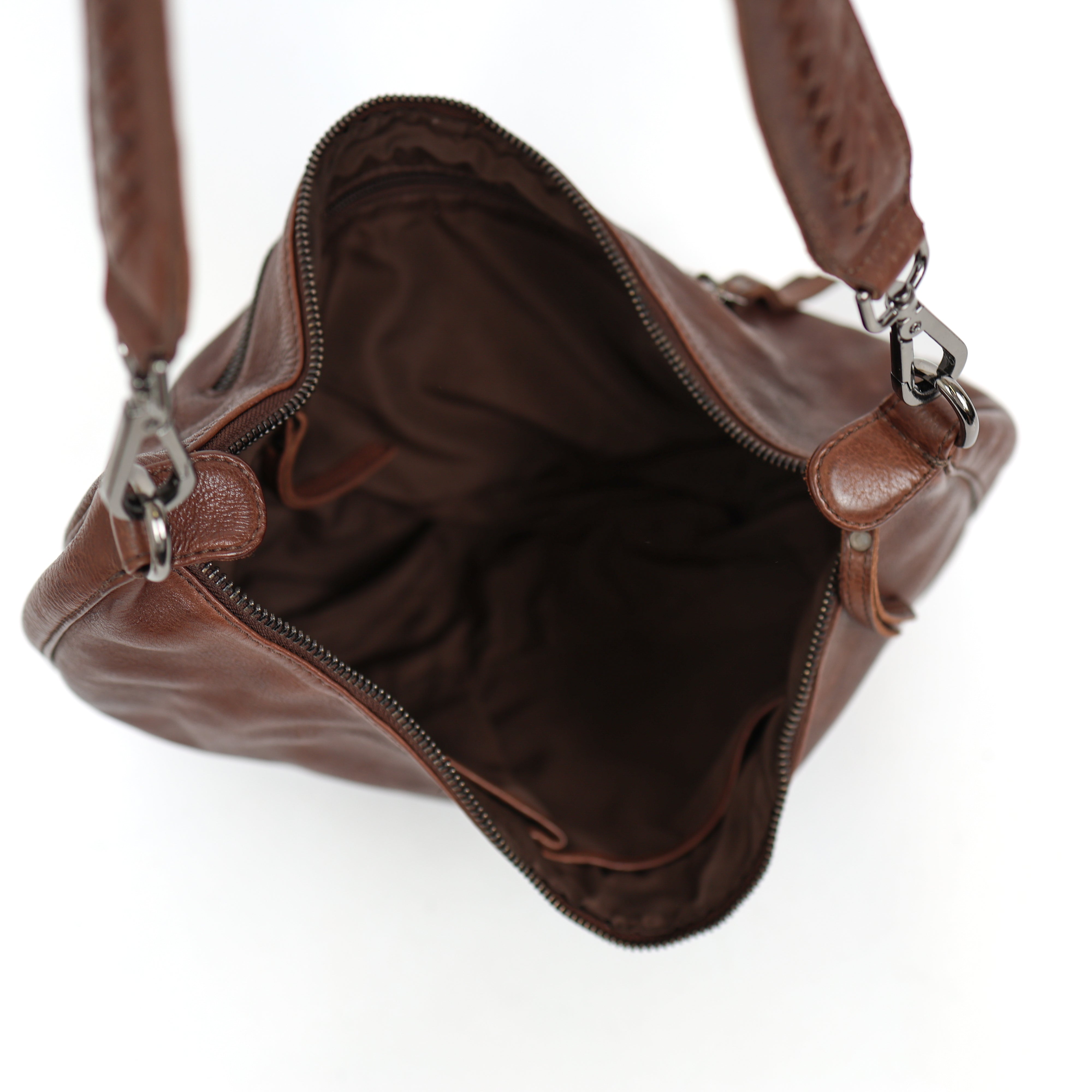 Medium sized pouch bag 'Ilse' dark brown