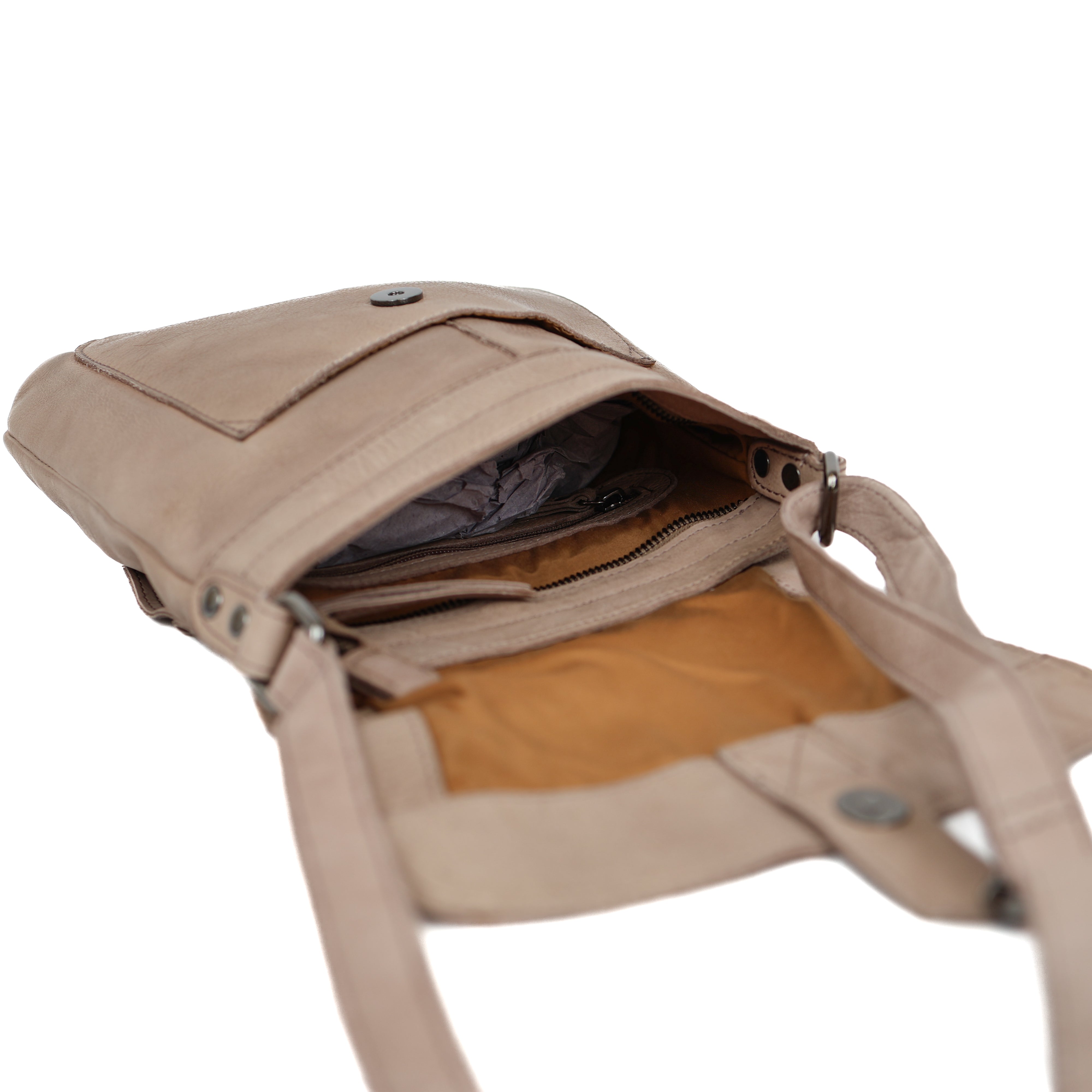 Schoudertas met flap 'Jip' taupe