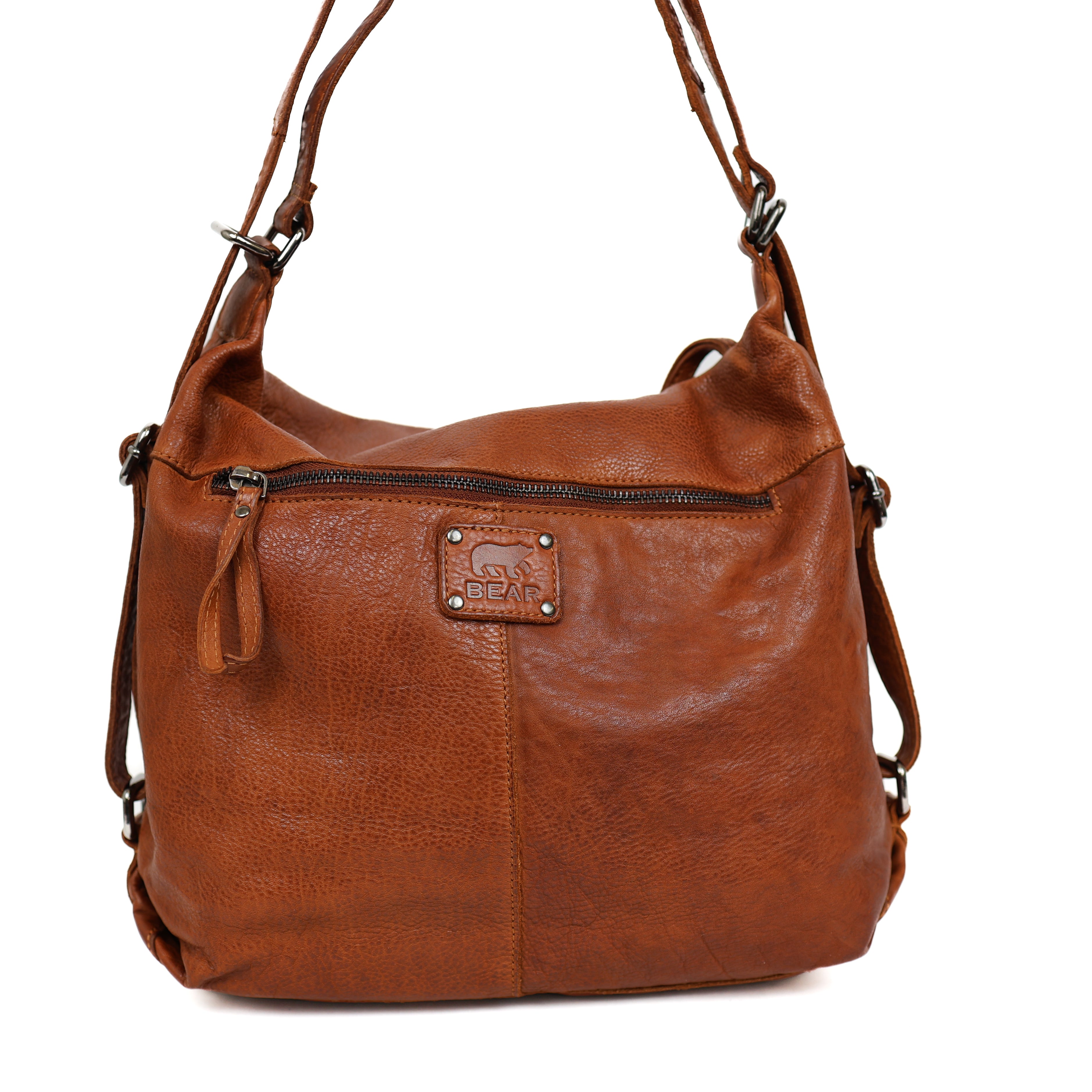 Rugzak/handtas 'Veerle' cognac