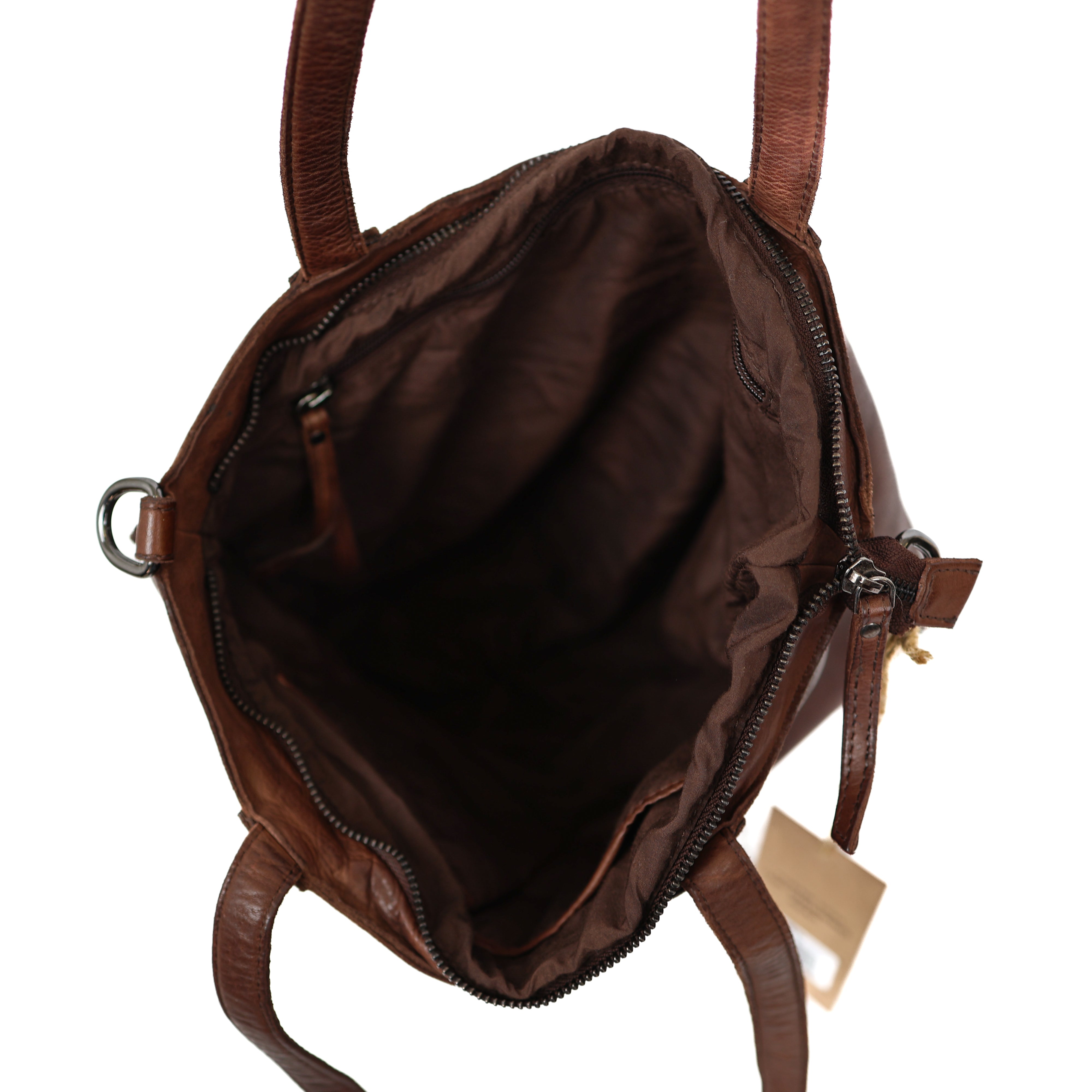 Hand/shoulderbag 'Liz' dark brown