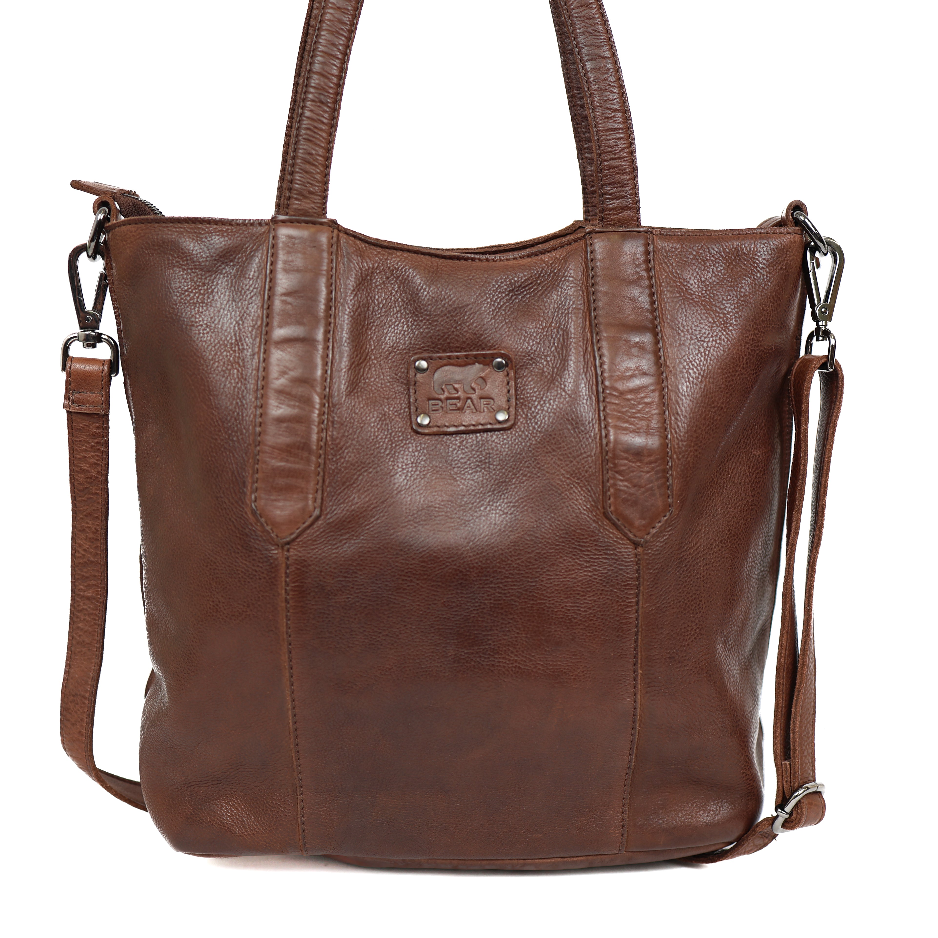 Hand/shoulderbag 'Liz' dark brown