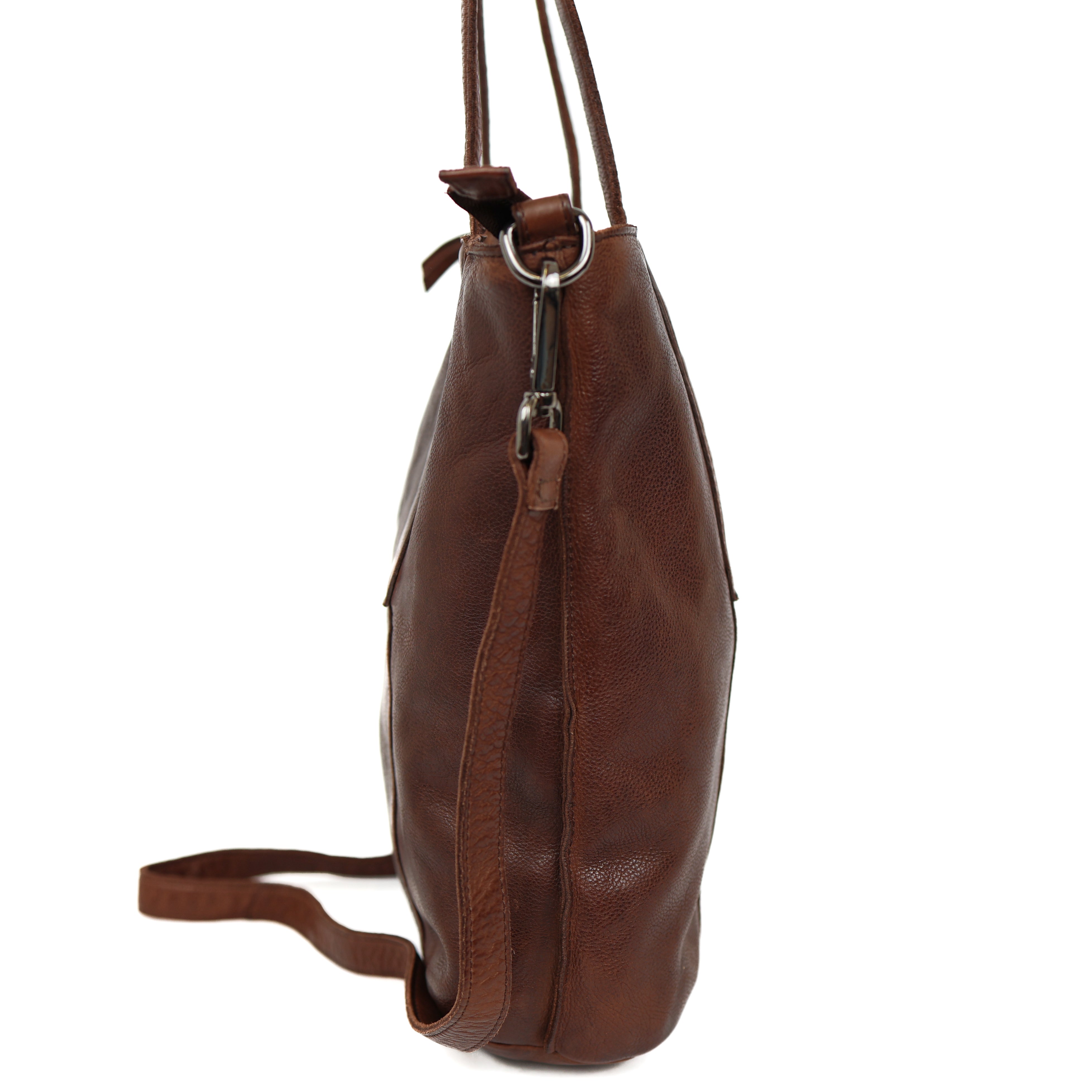 Hand/shoulderbag 'Liz' dark brown