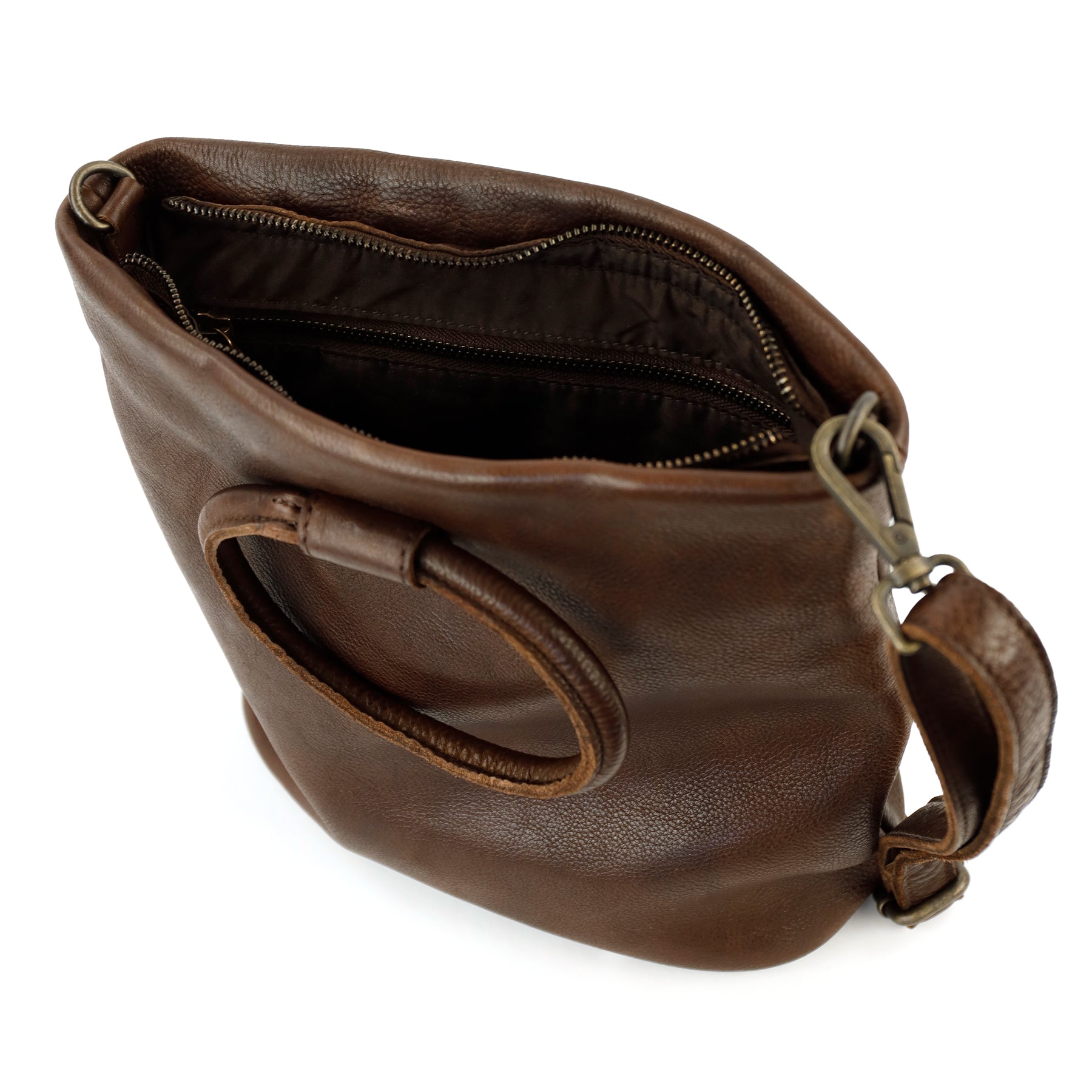 Hand/shoulder bag 'Ank' dark brown